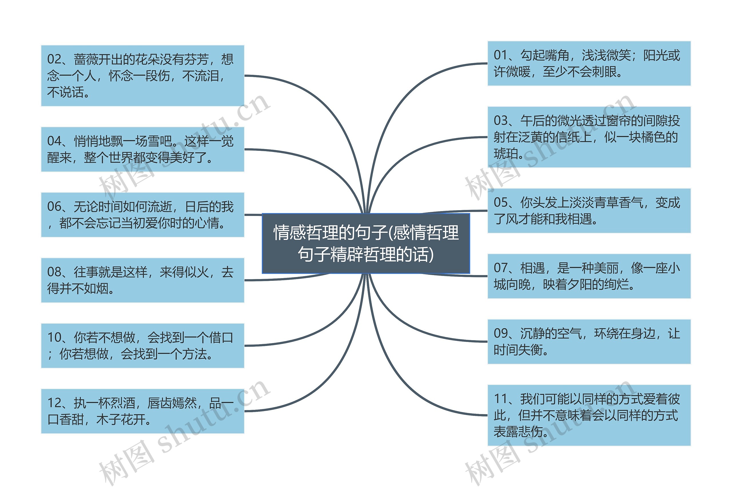 情感哲理的句子(感情哲理句子精辟哲理的话)思维导图