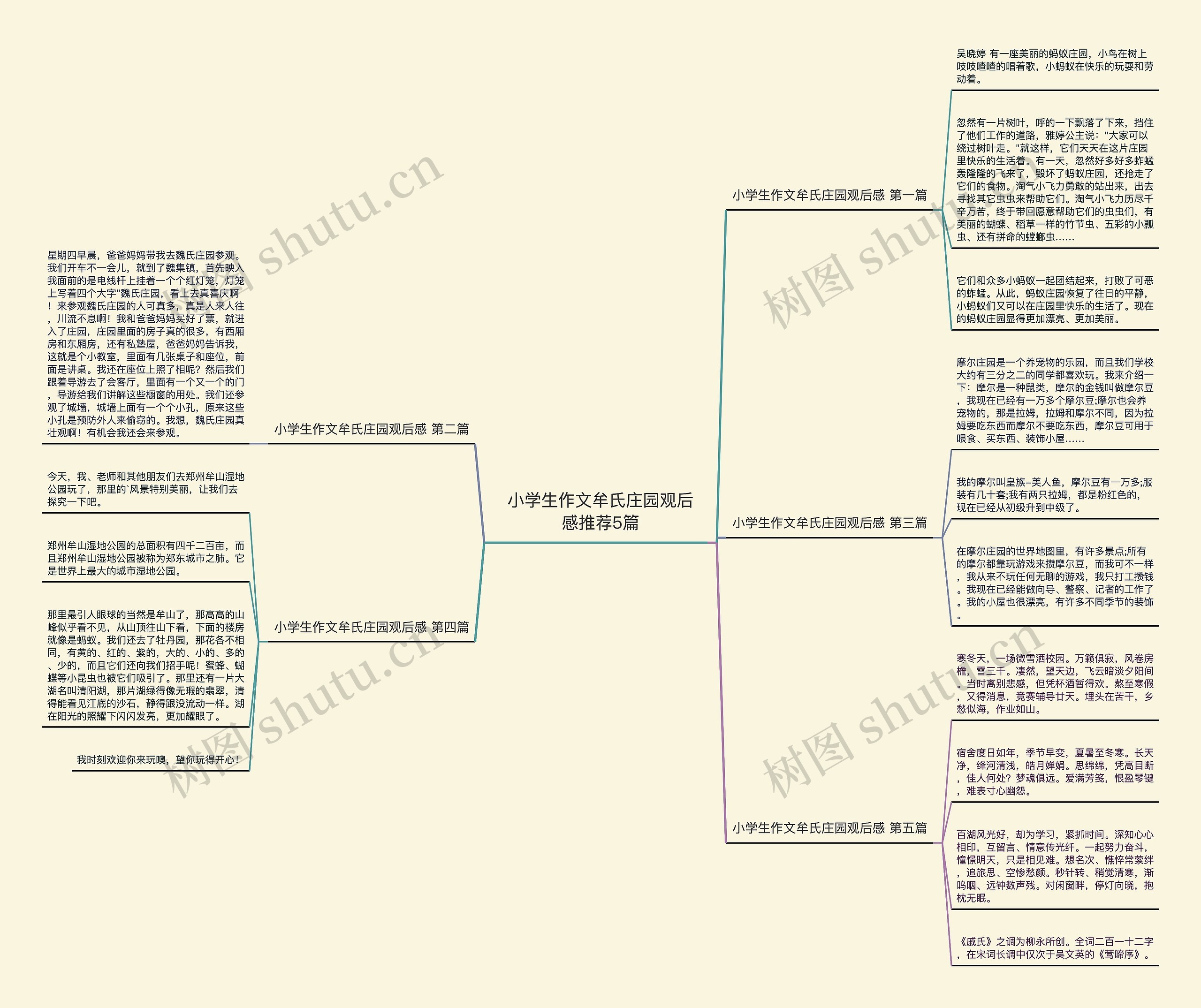 小学生作文牟氏庄园观后感推荐5篇思维导图