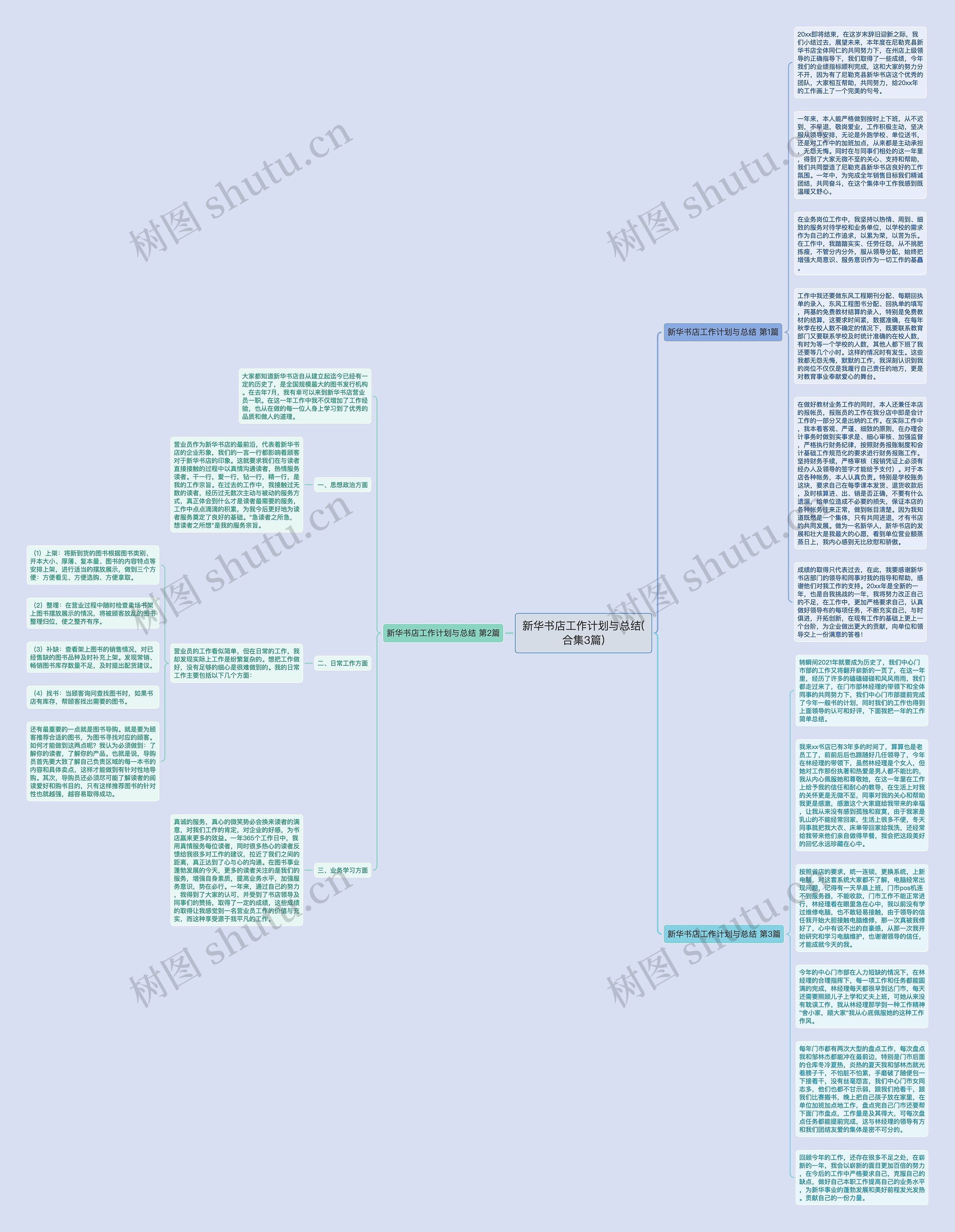 新华书店工作计划与总结(合集3篇)思维导图