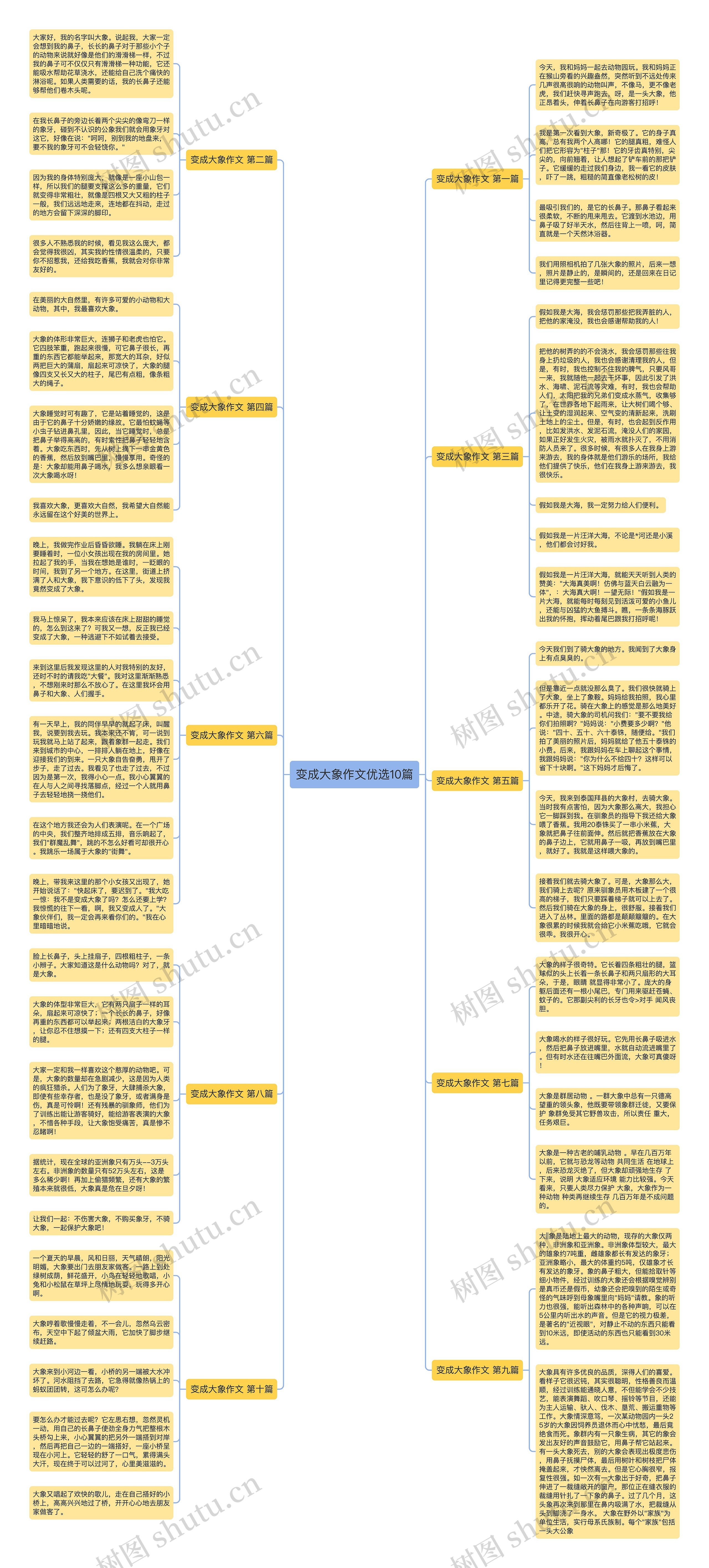 变成大象作文优选10篇思维导图