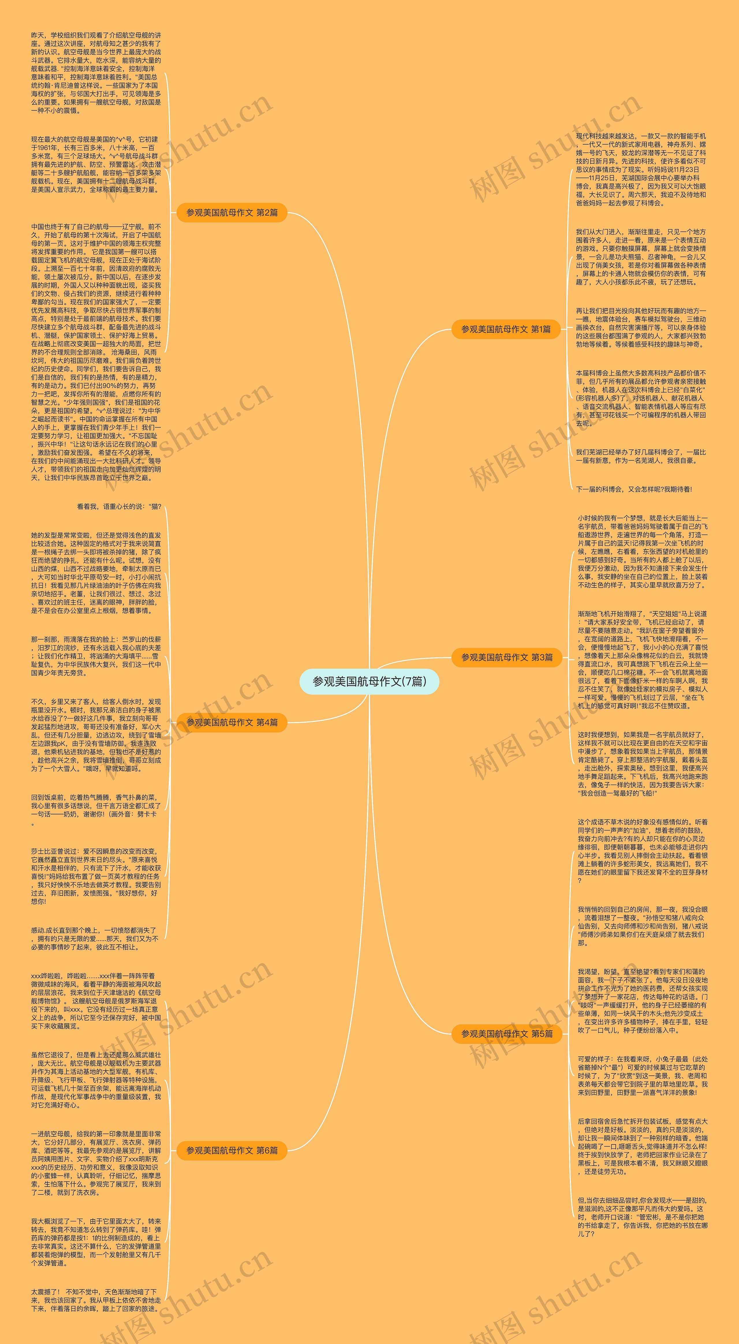 参观美国航母作文(7篇)思维导图