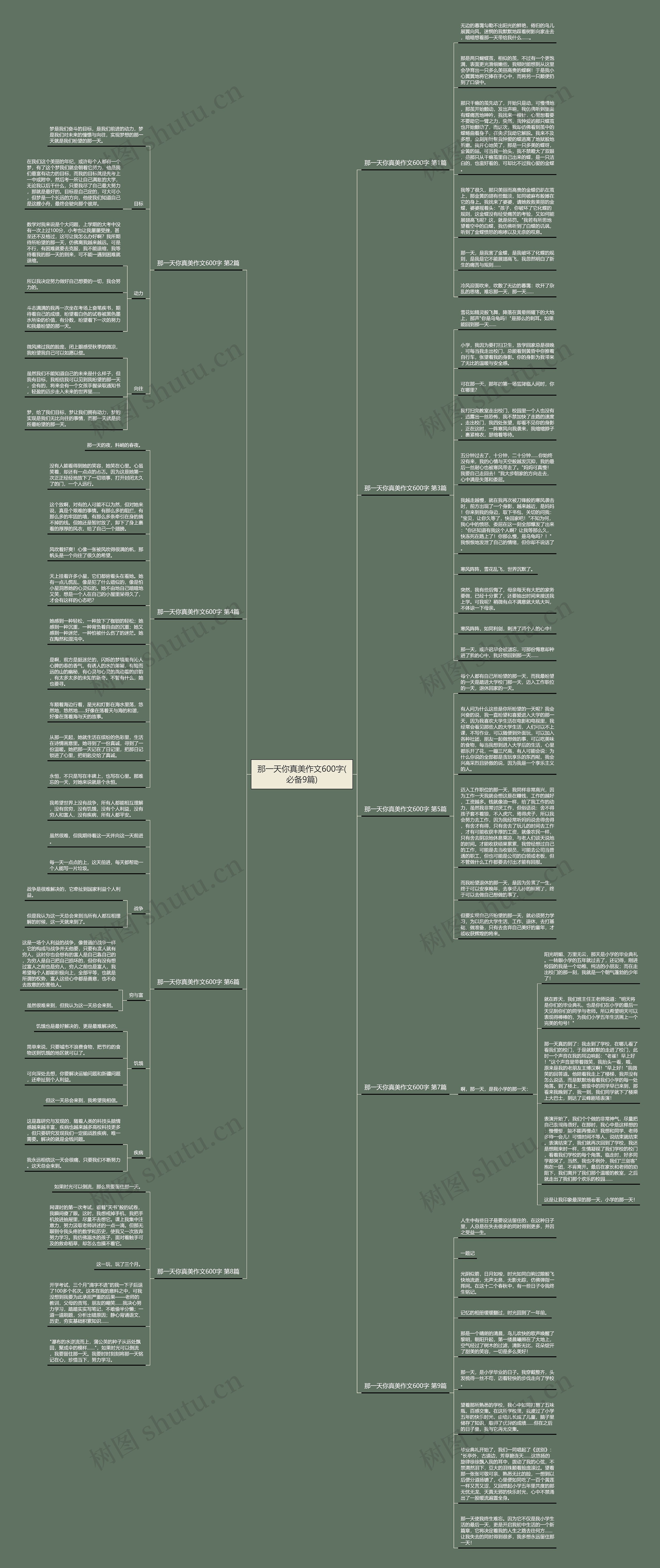 那一天你真美作文600字(必备9篇)思维导图