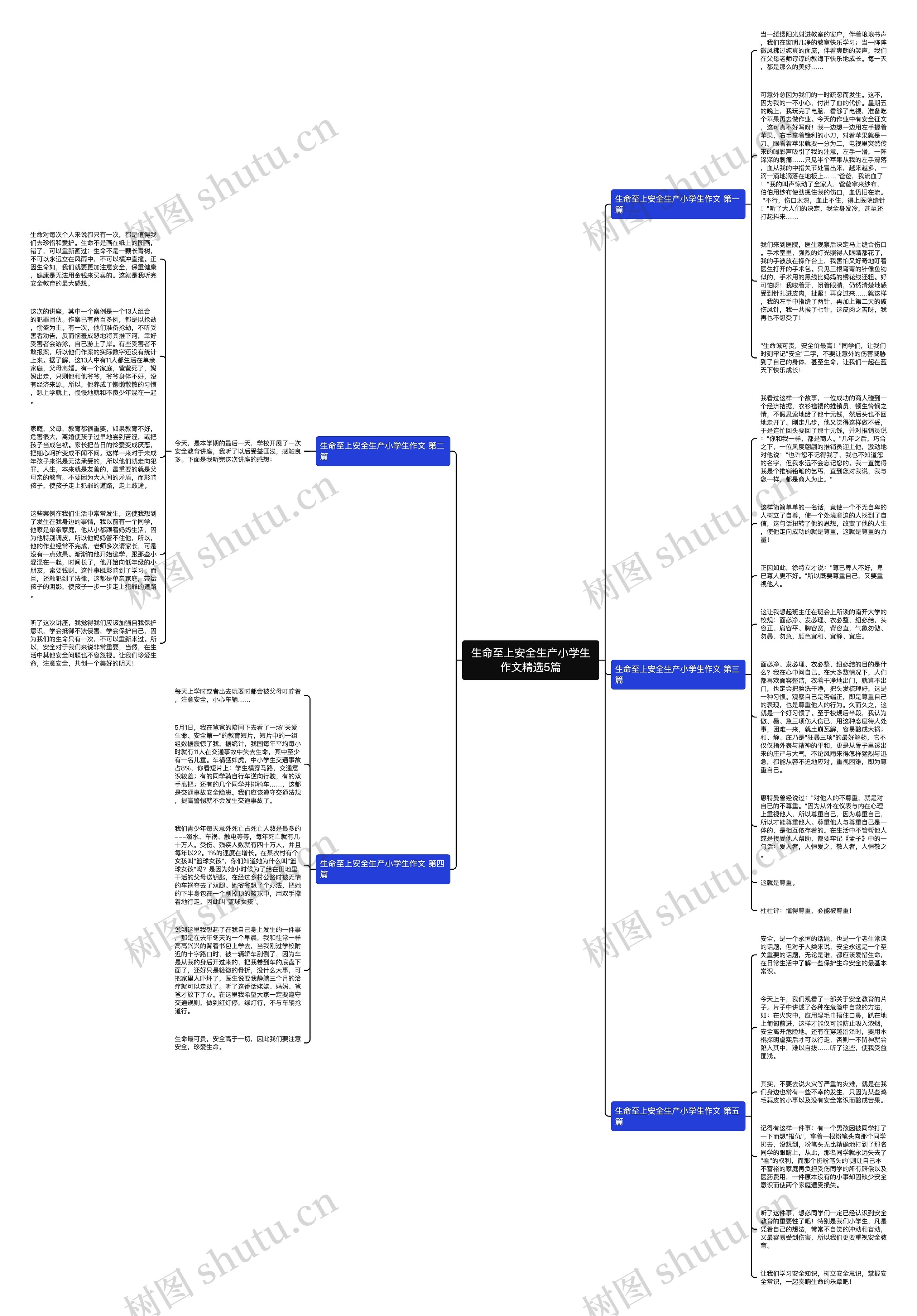 生命至上安全生产小学生作文精选5篇思维导图