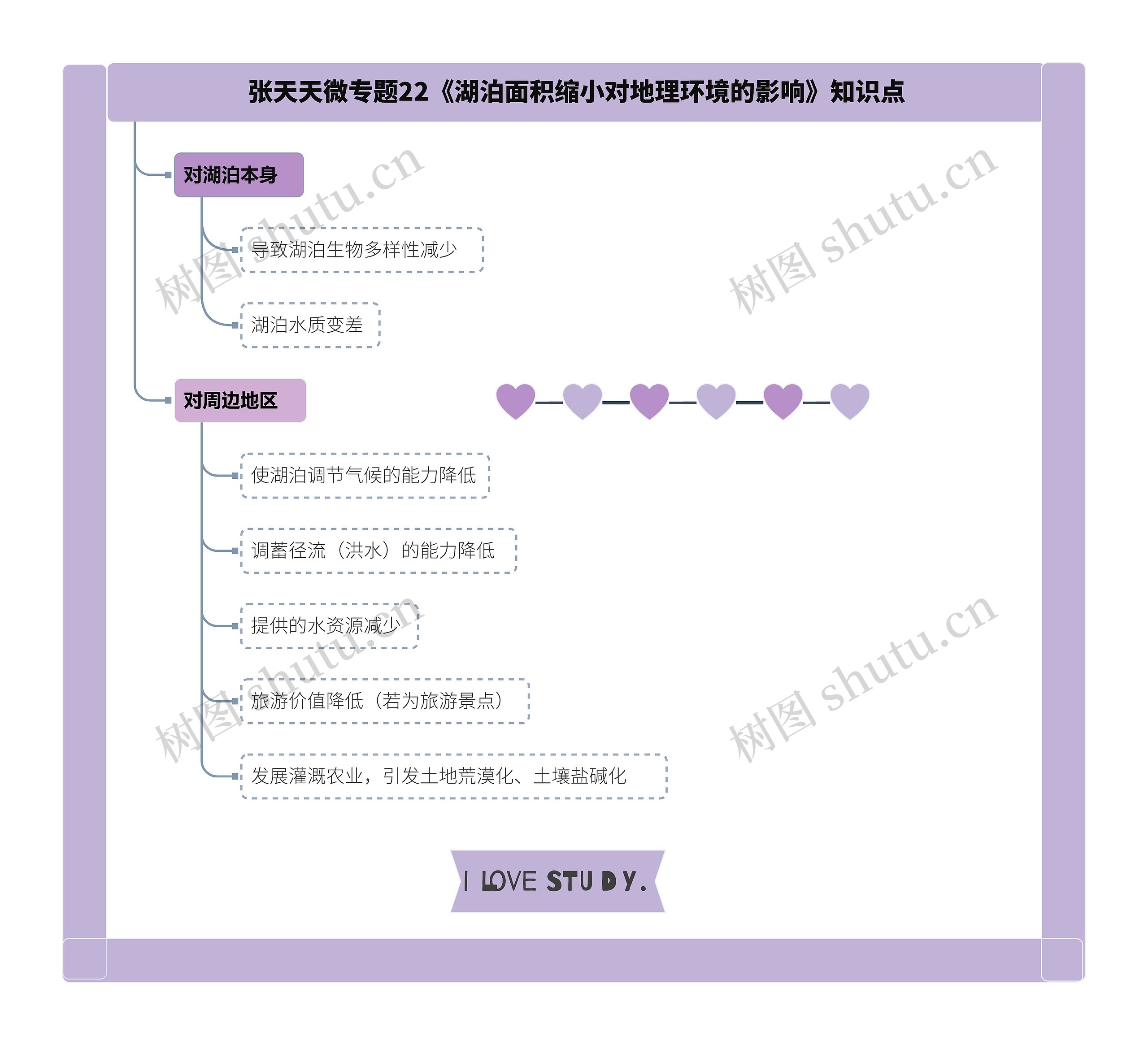 张天天微专题22《湖泊面积缩小对地理环境的影响》知识点思维导图