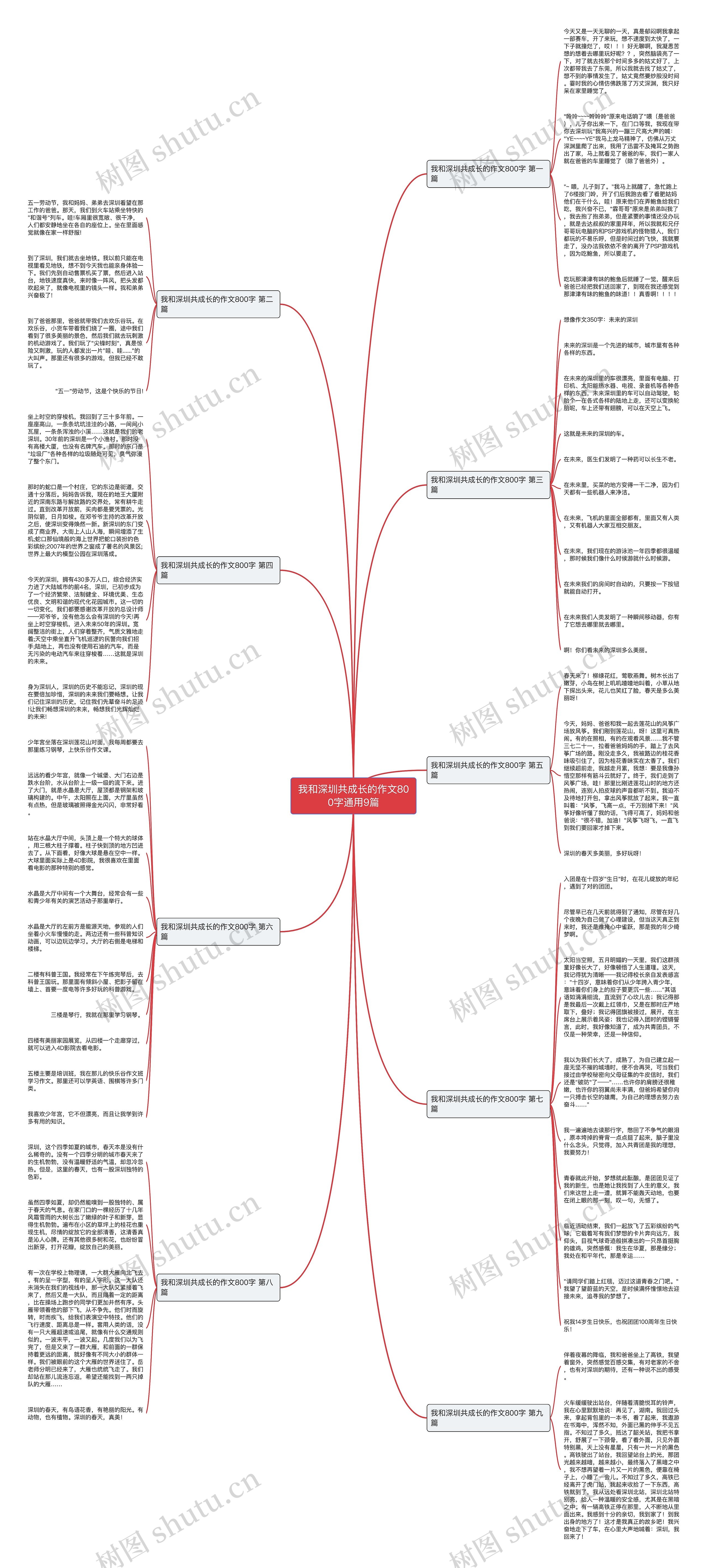 我和深圳共成长的作文800字通用9篇思维导图