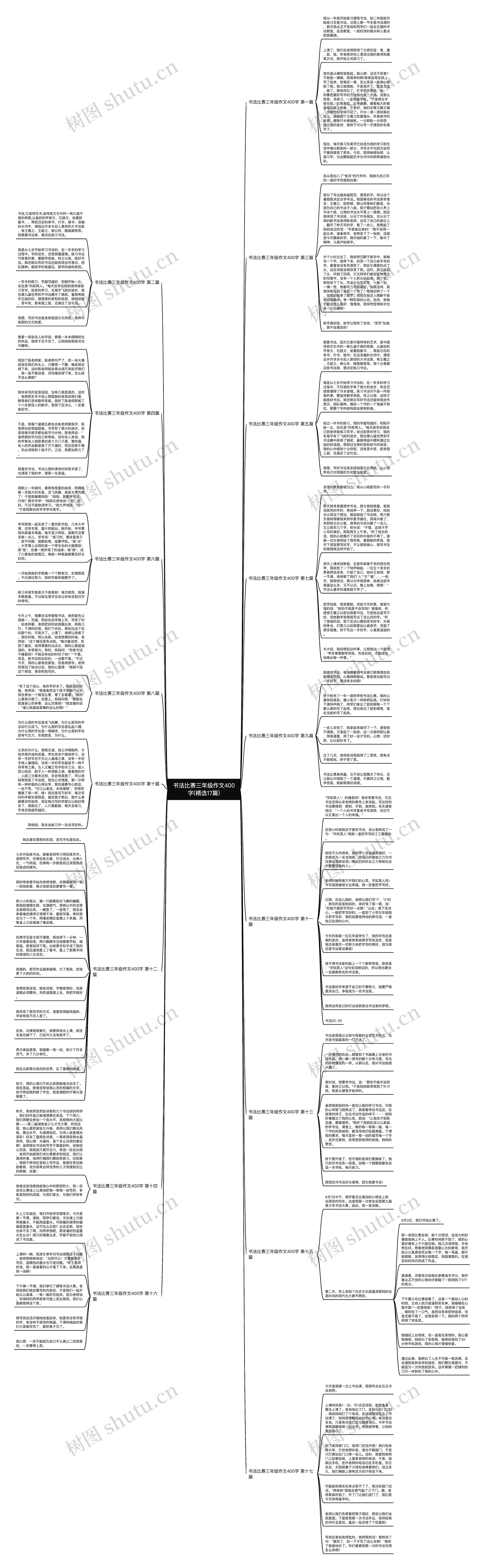 书法比赛三年级作文400字(精选17篇)思维导图