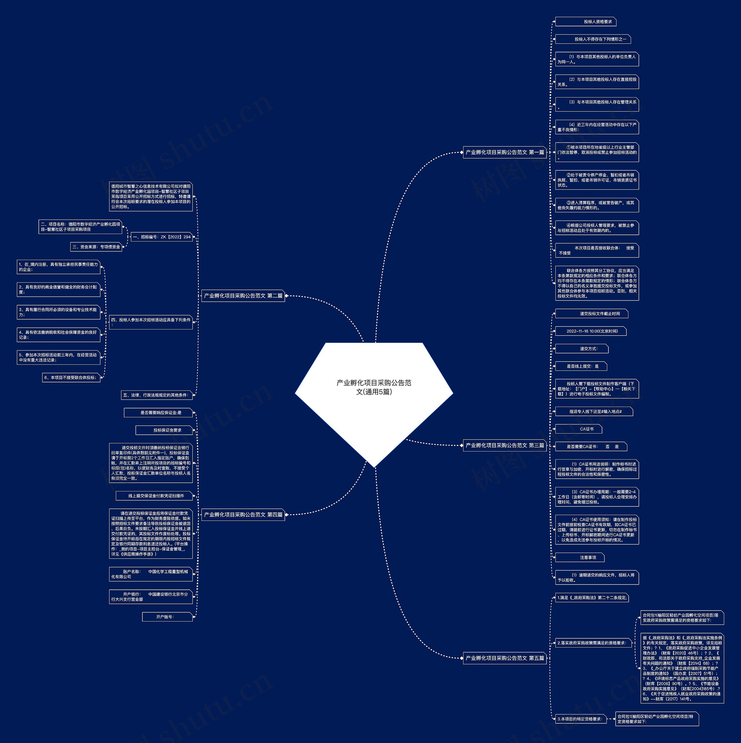 产业孵化项目采购公告范文(通用5篇)思维导图