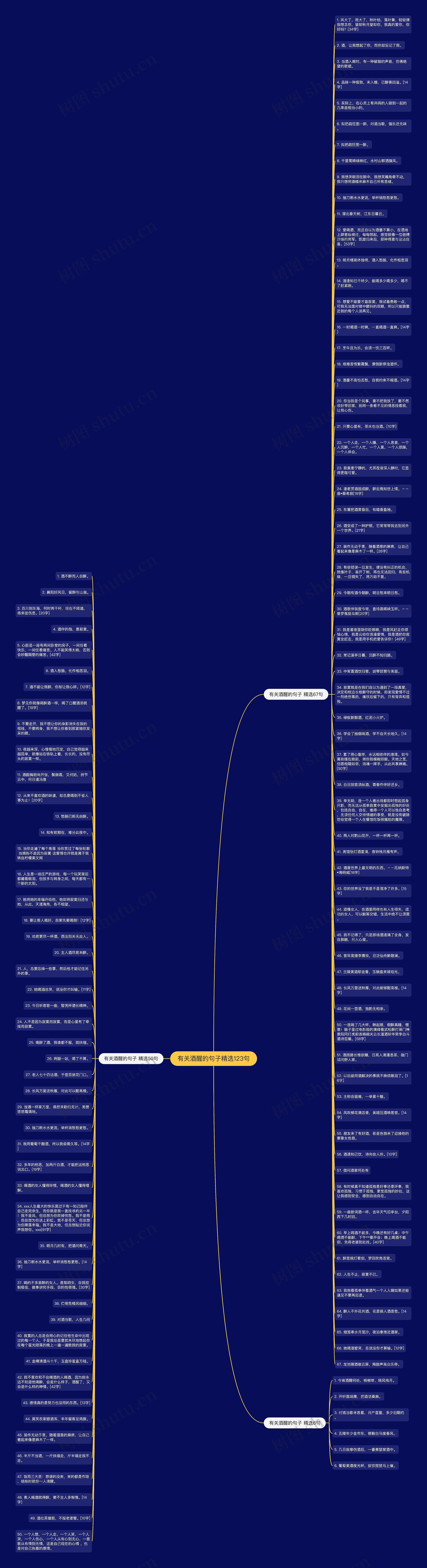 有关酒醒的句子精选123句思维导图