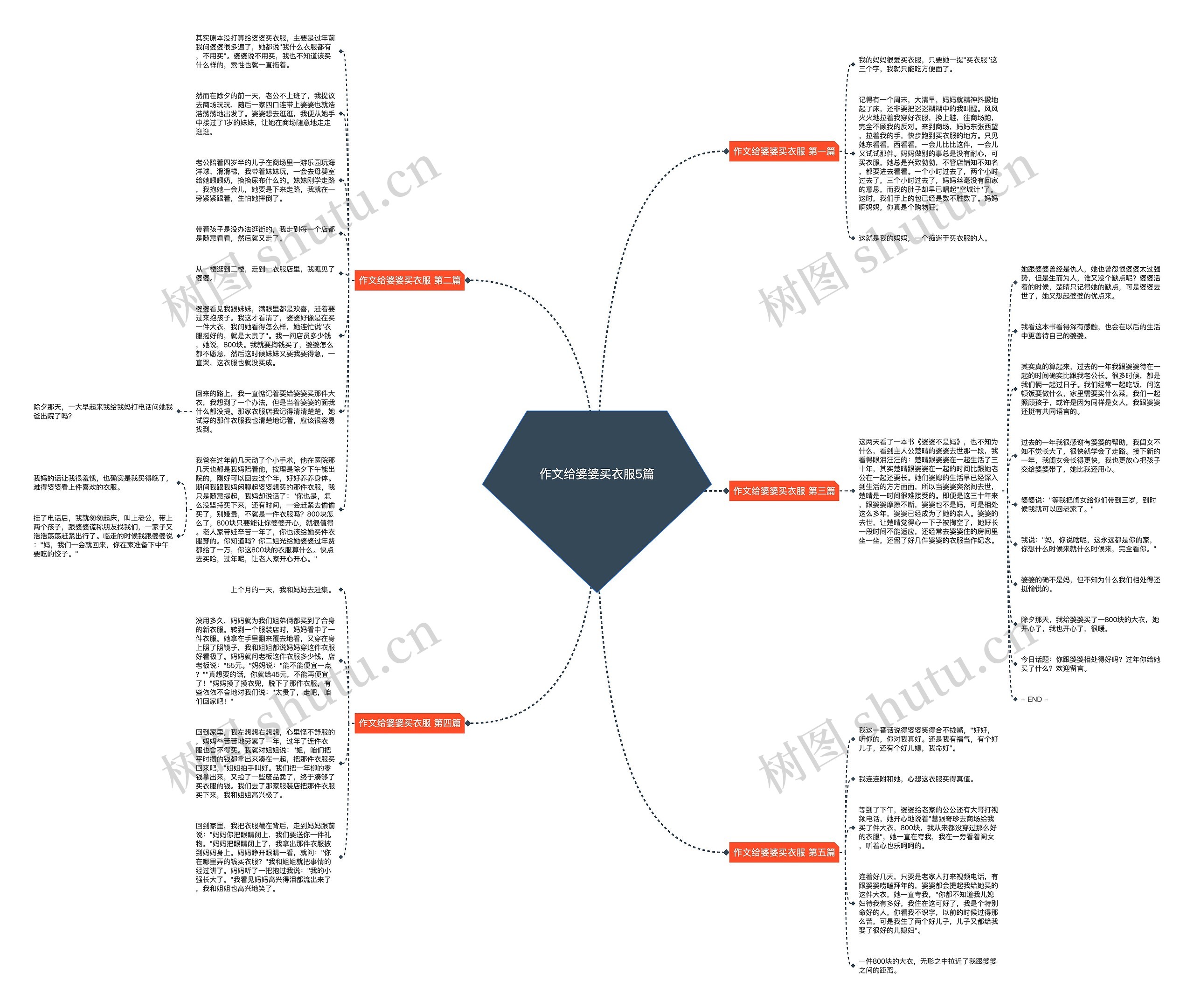 作文给婆婆买衣服5篇思维导图