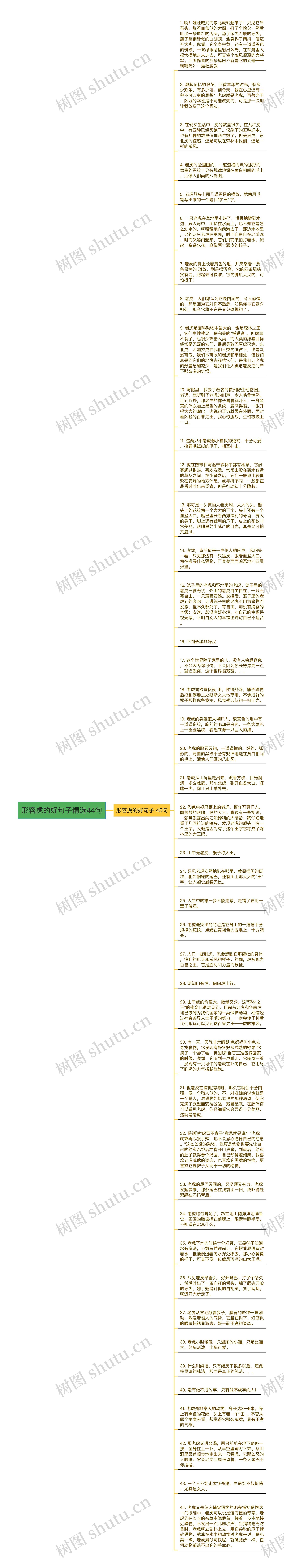 形容虎的好句子精选44句思维导图