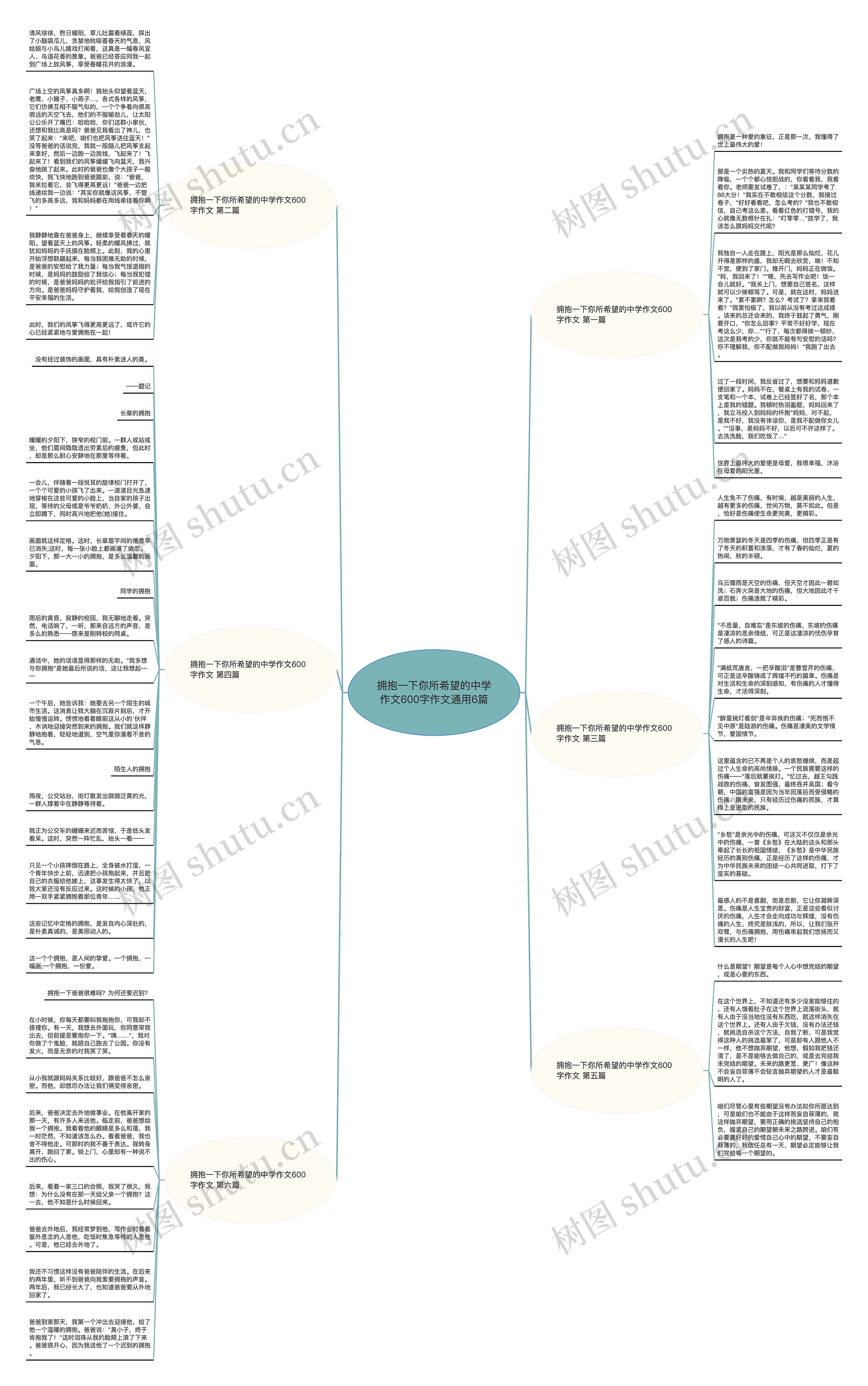 拥抱一下你所希望的中学作文600字作文通用6篇思维导图