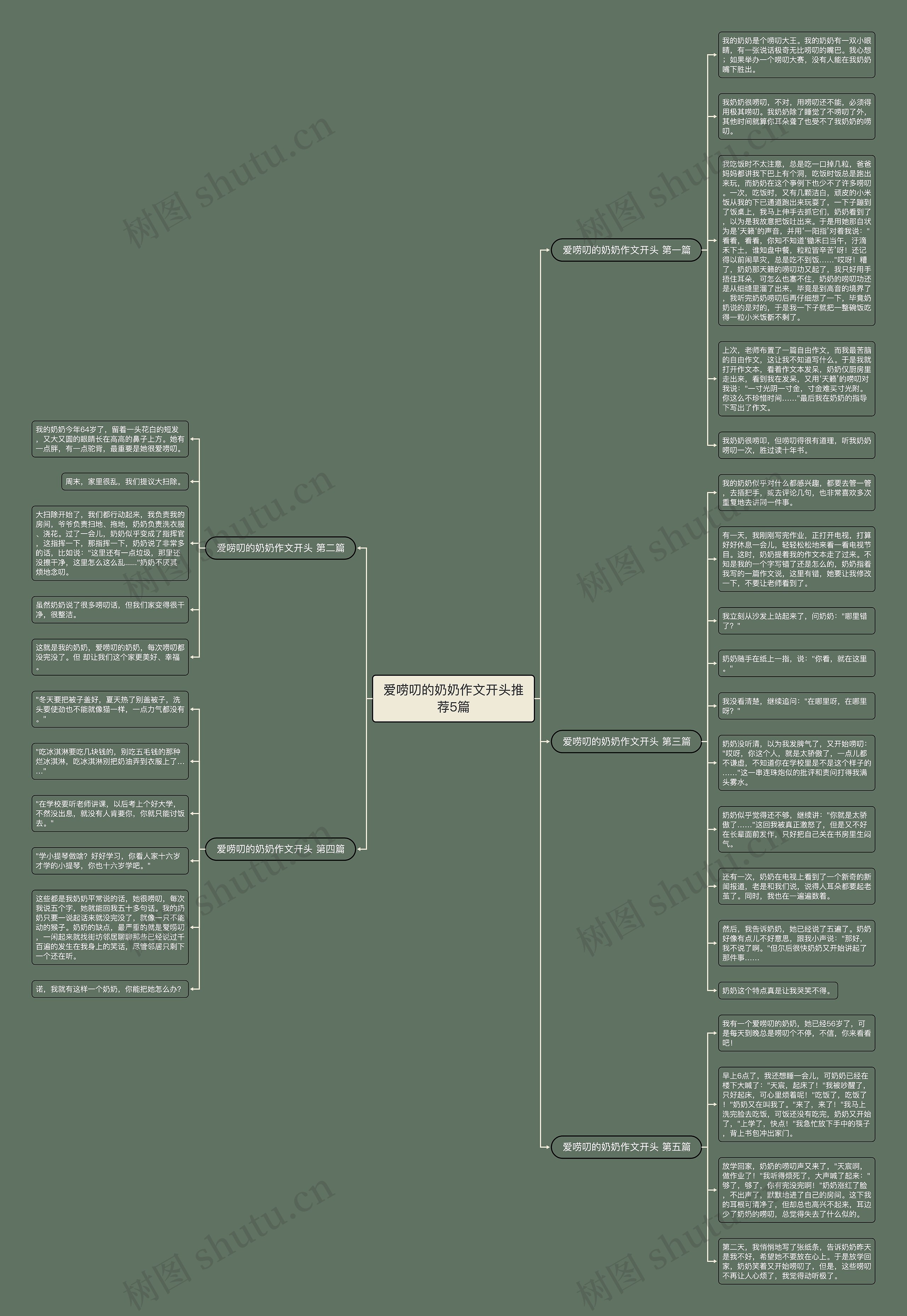 爱唠叨的奶奶作文开头推荐5篇思维导图