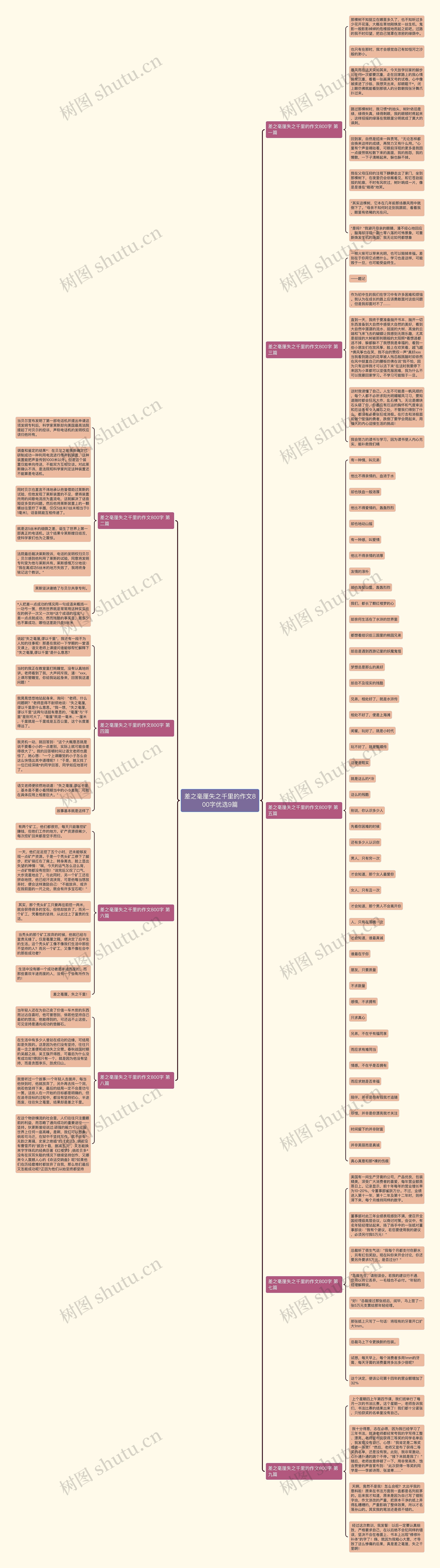 差之毫厘失之千里的作文800字优选9篇思维导图