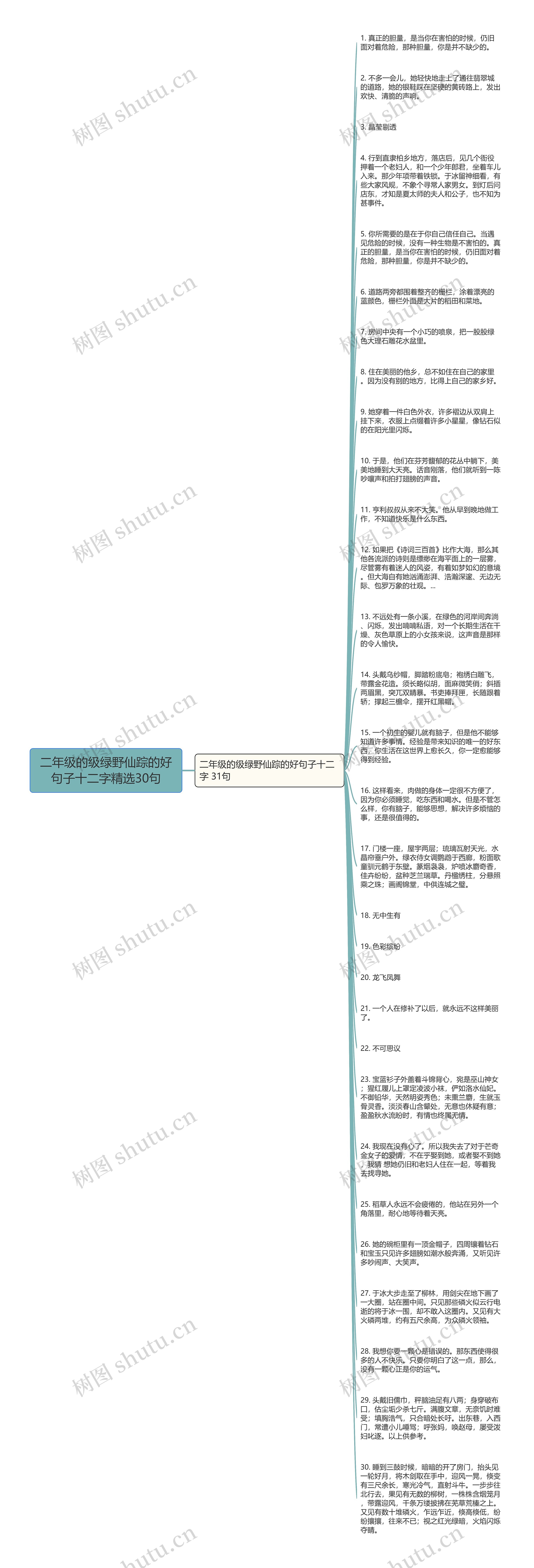 二年级的级绿野仙踪的好句子十二字精选30句思维导图