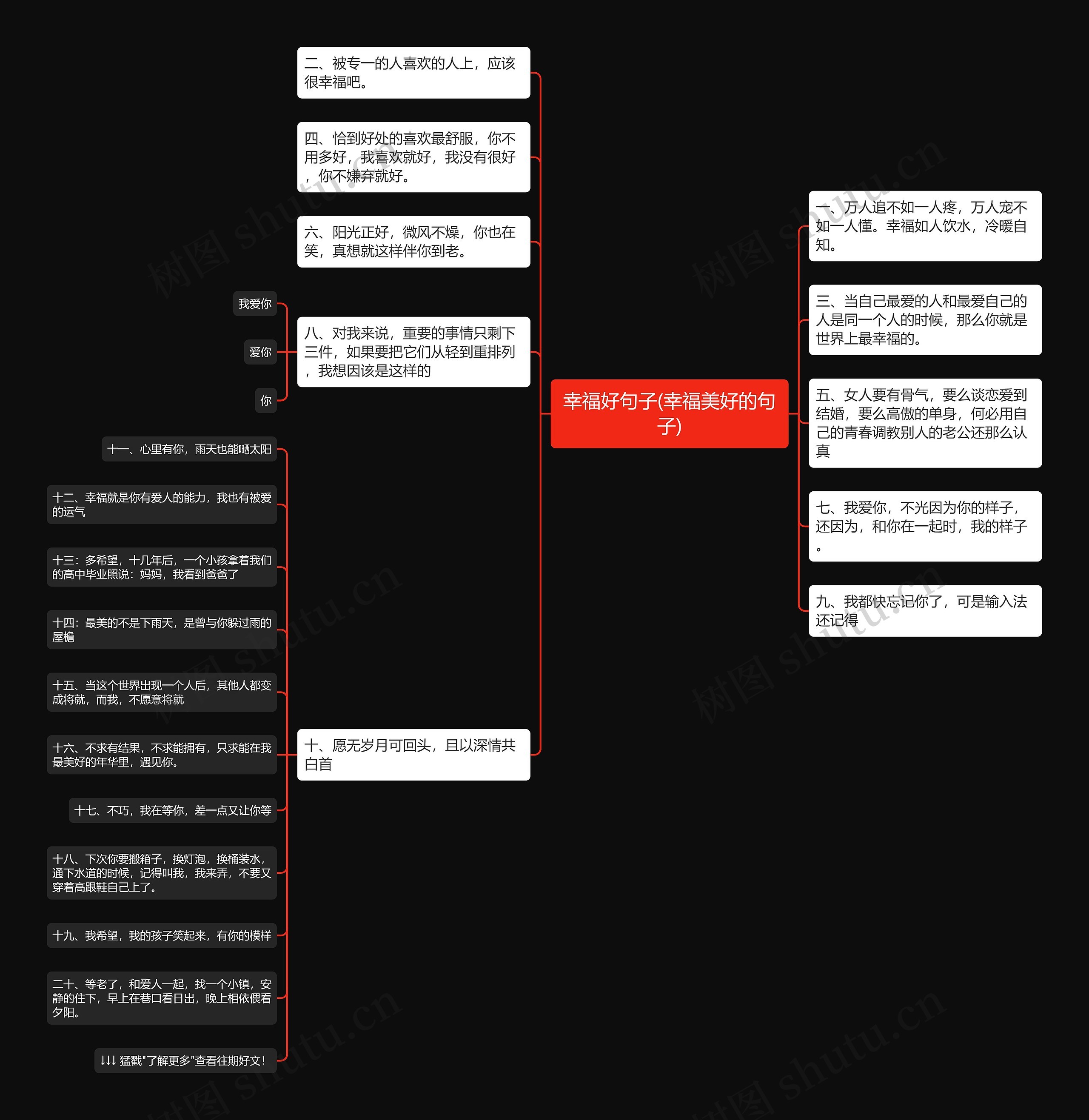 幸福好句子(幸福美好的句子)思维导图