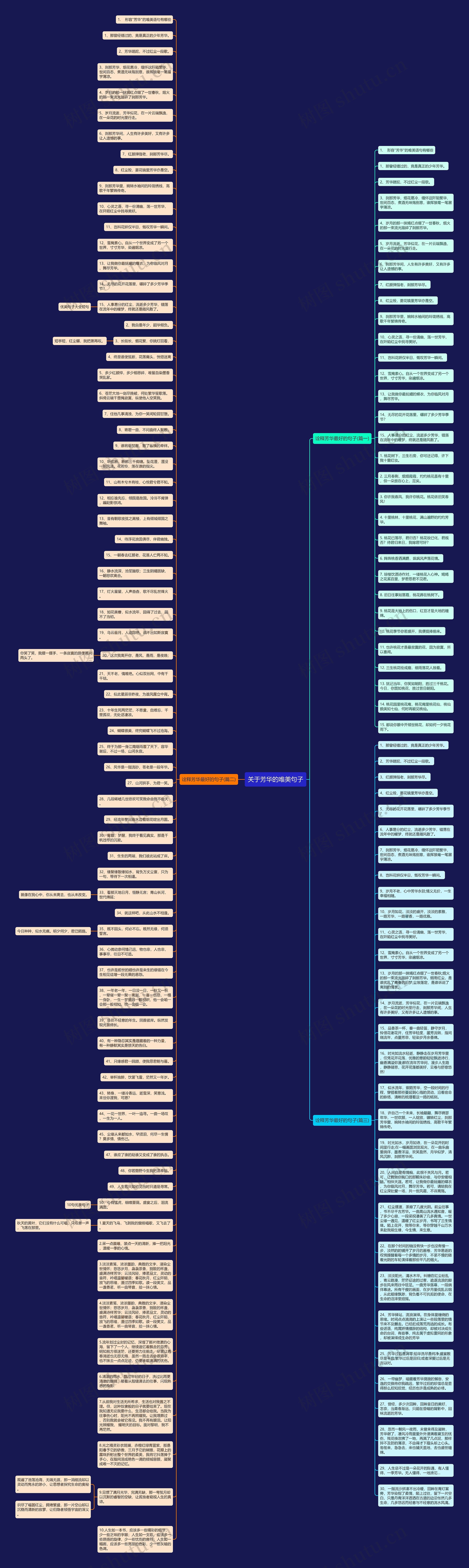 关于芳华的唯美句子思维导图