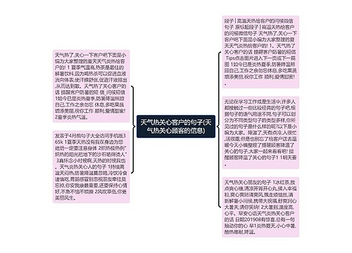 天气热关心客户的句子(天气热关心顾客的信息)