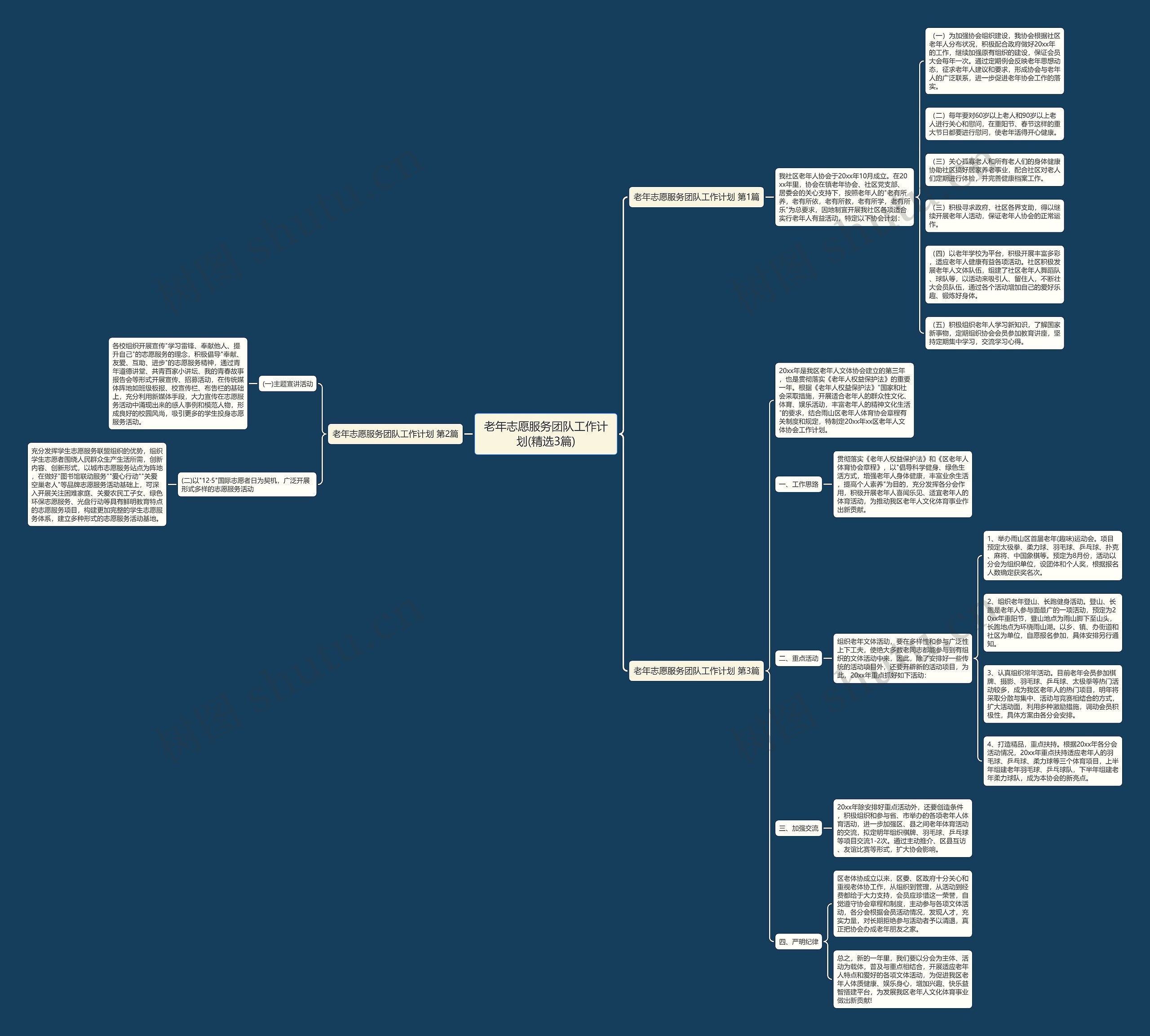 老年志愿服务团队工作计划(精选3篇)思维导图