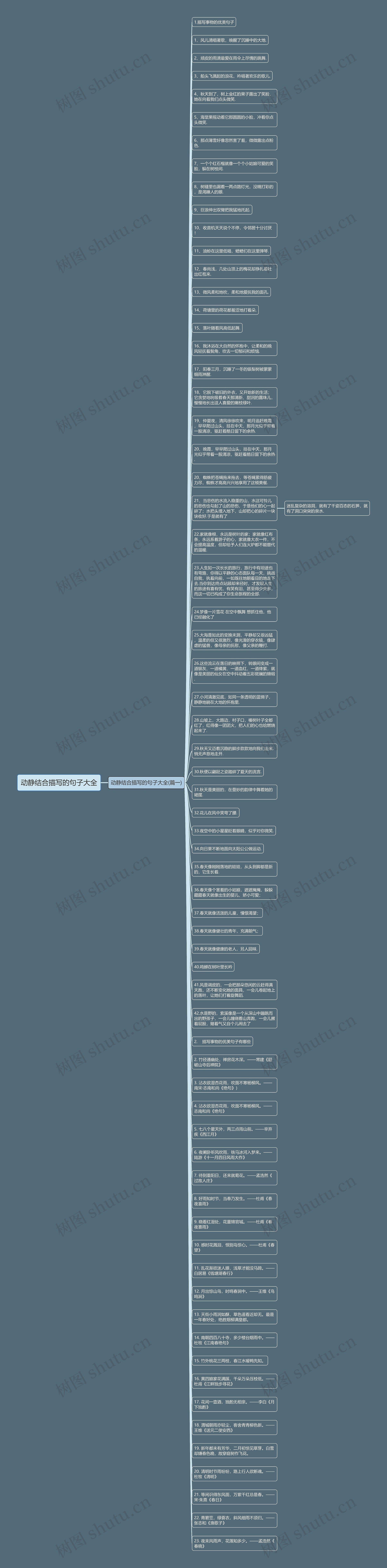 动静结合描写的句子大全思维导图