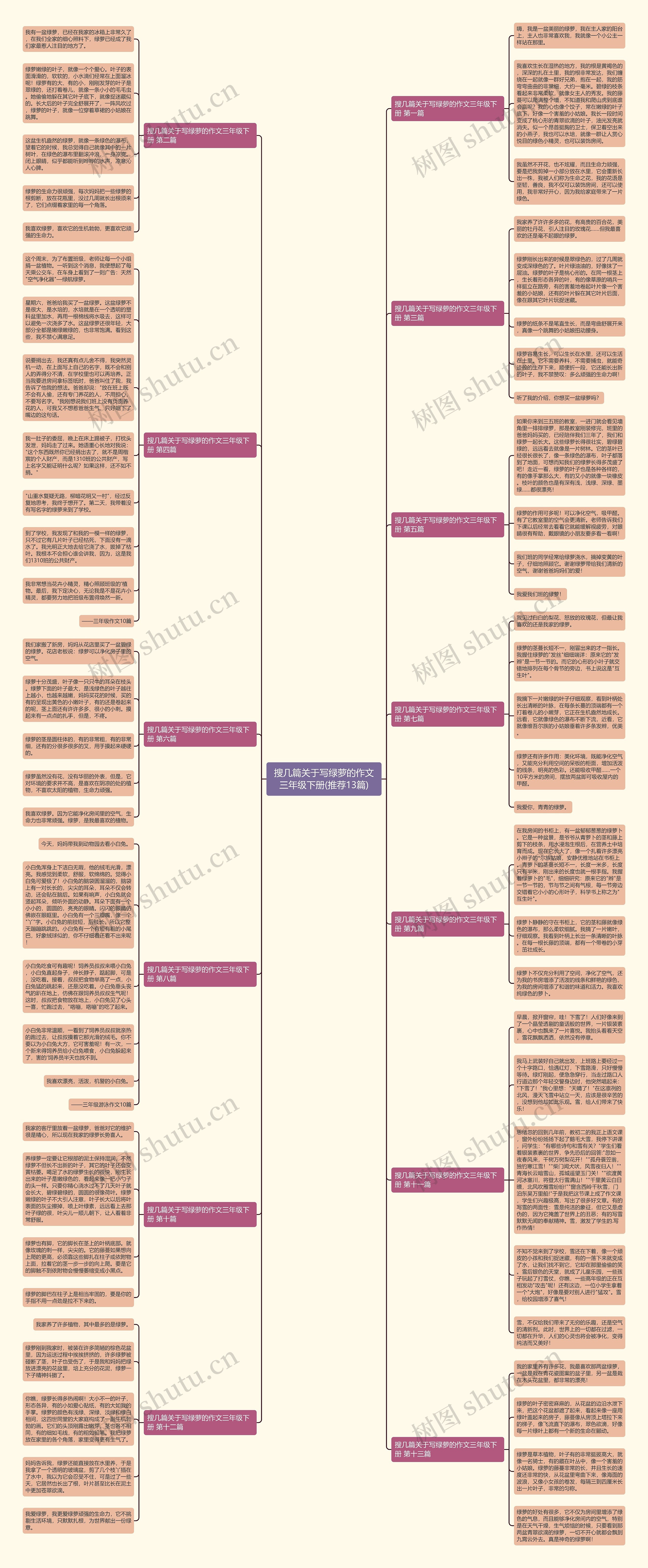 搜几篇关于写绿萝的作文三年级下册(推荐13篇)思维导图