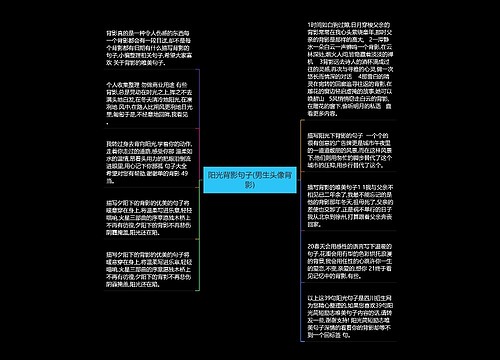 阳光背影句子(男生头像背影) 阳光背影句子(男生头像背影)