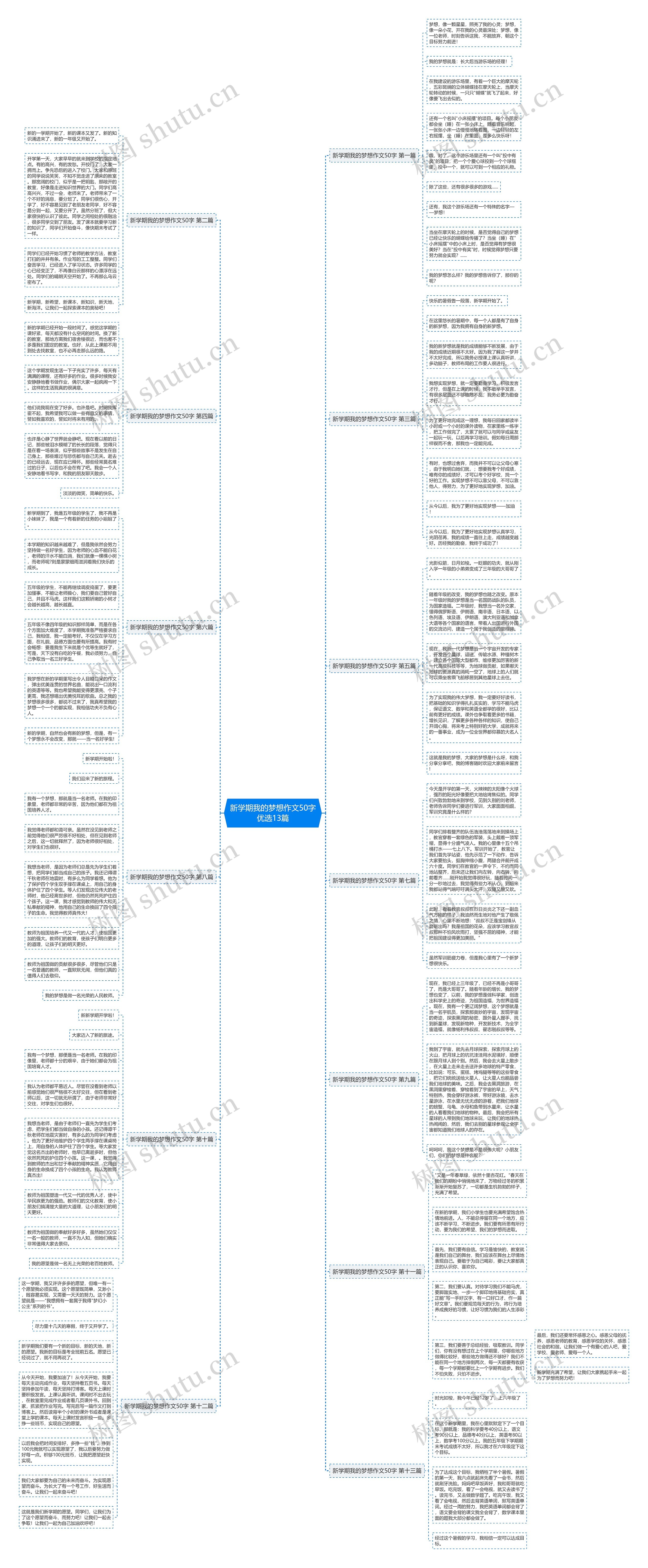 新学期我的梦想作文50字优选13篇思维导图