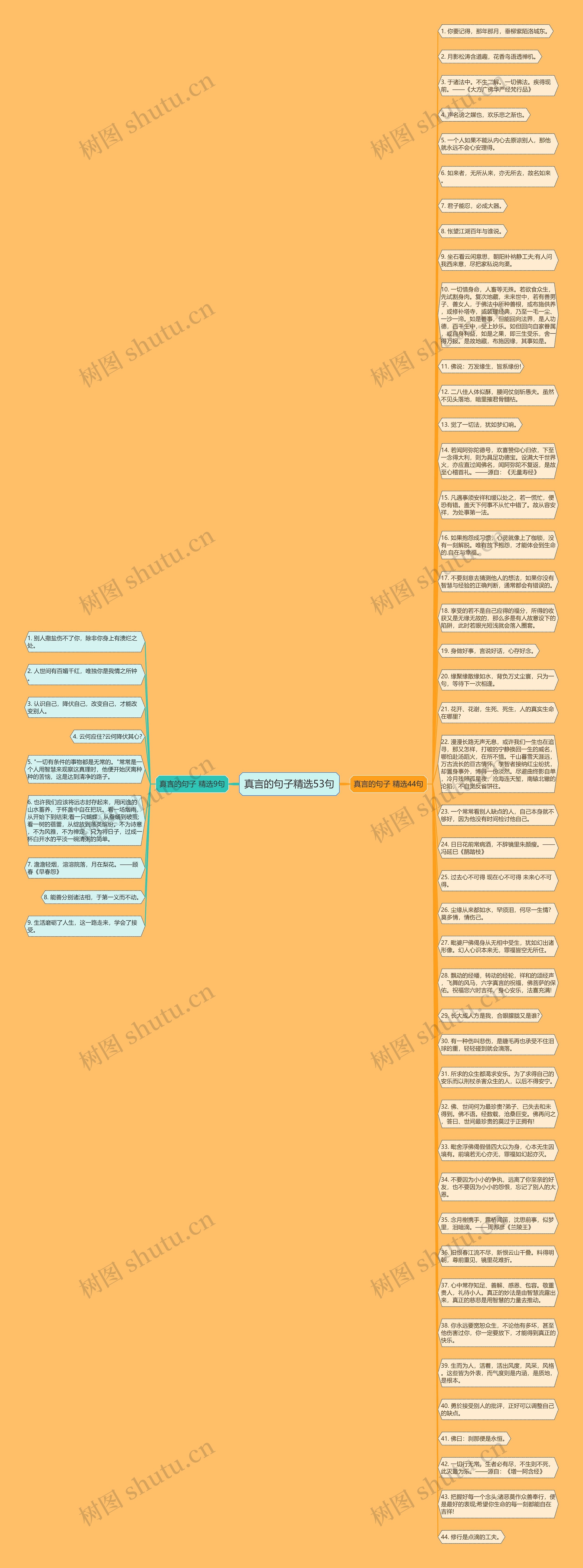真言的句子精选53句思维导图