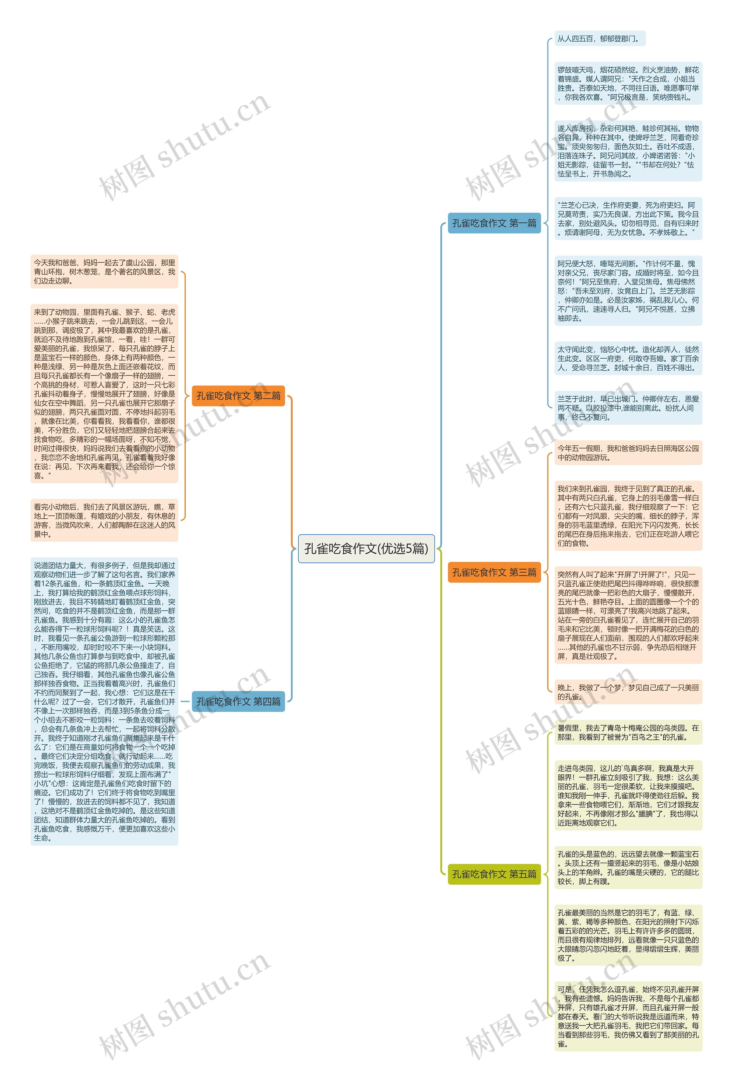 孔雀吃食作文(优选5篇)思维导图