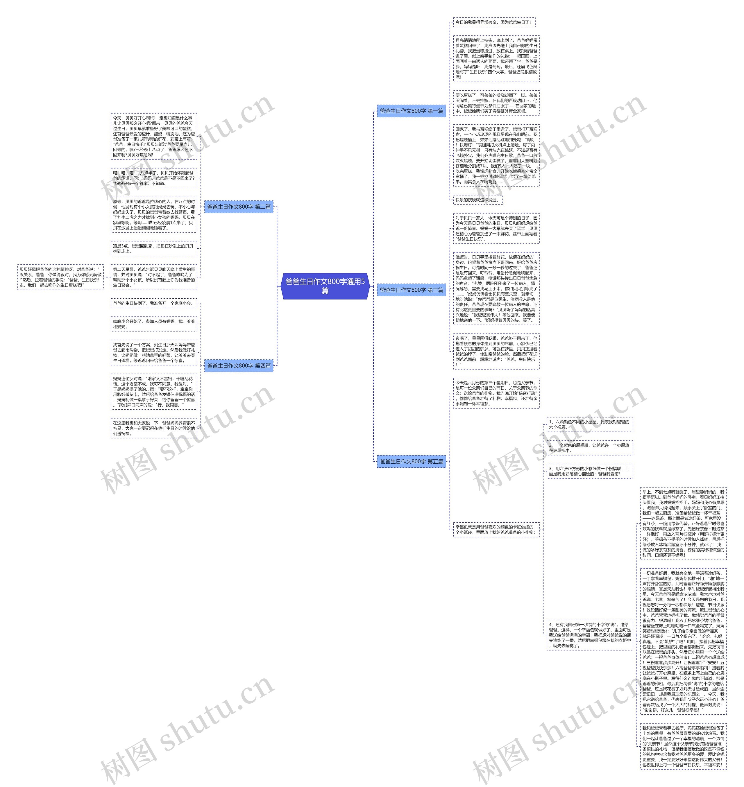 爸爸生日作文800字通用5篇思维导图