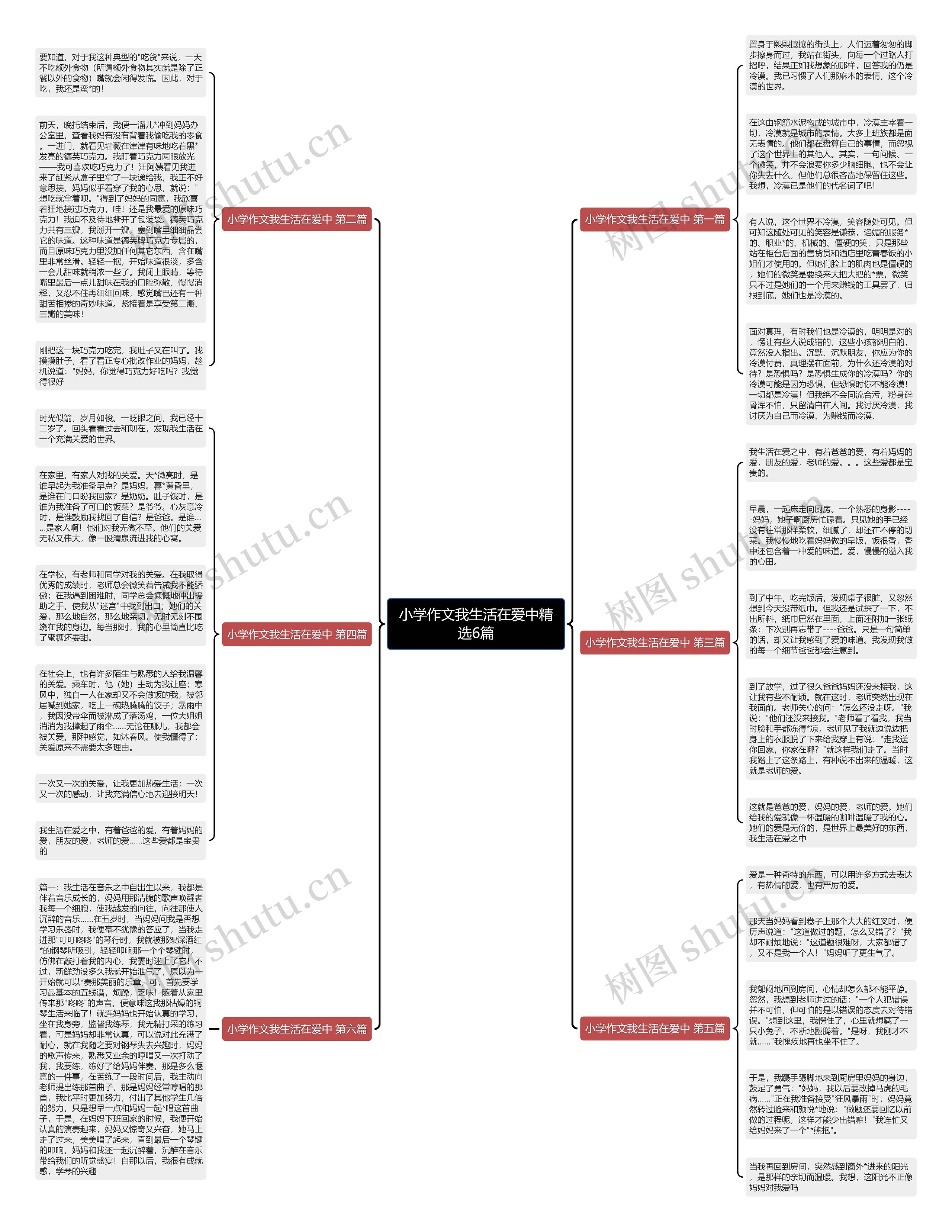 小学作文我生活在爱中精选6篇思维导图