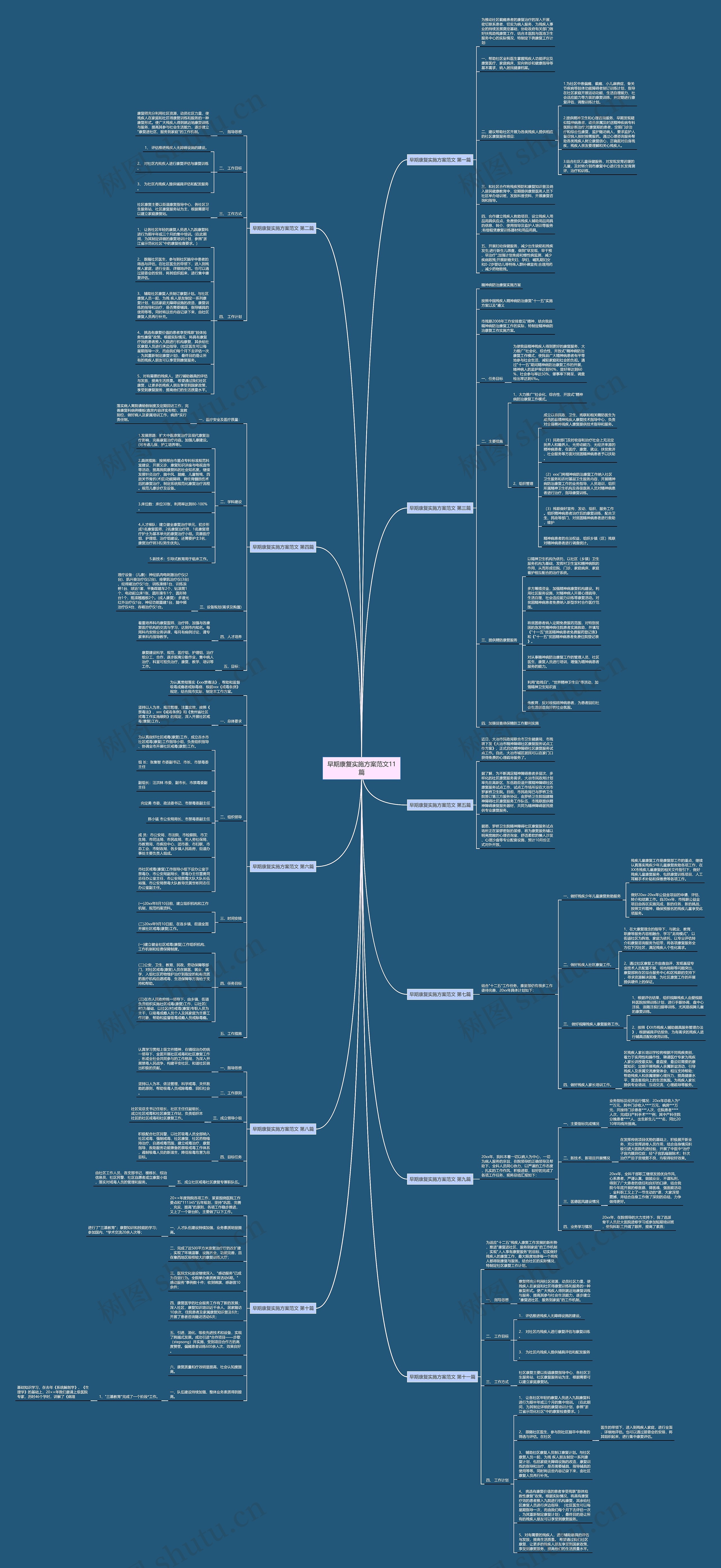 早期康复实施方案范文11篇思维导图