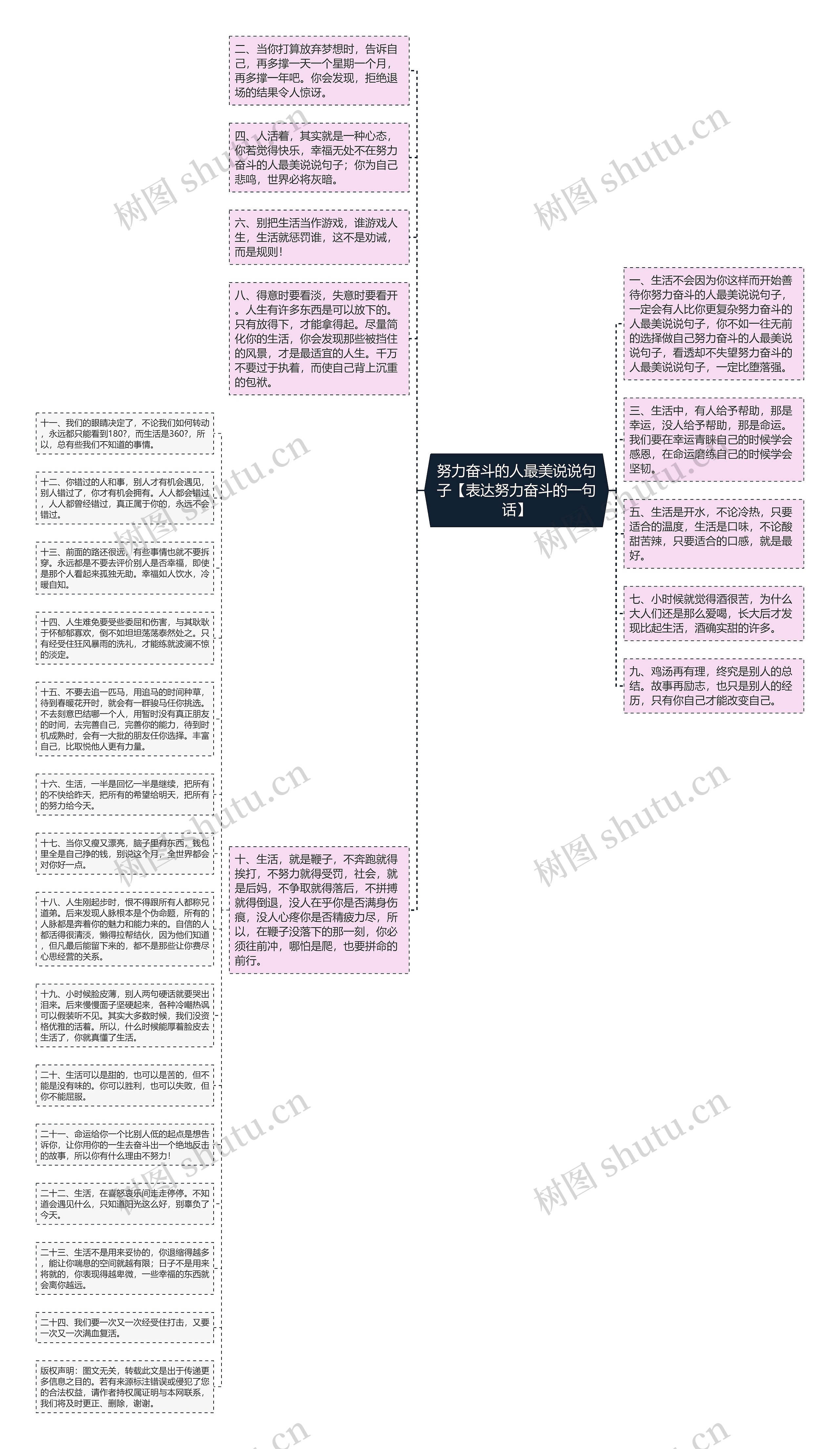 努力奋斗的人最美说说句子【表达努力奋斗的一句话】思维导图