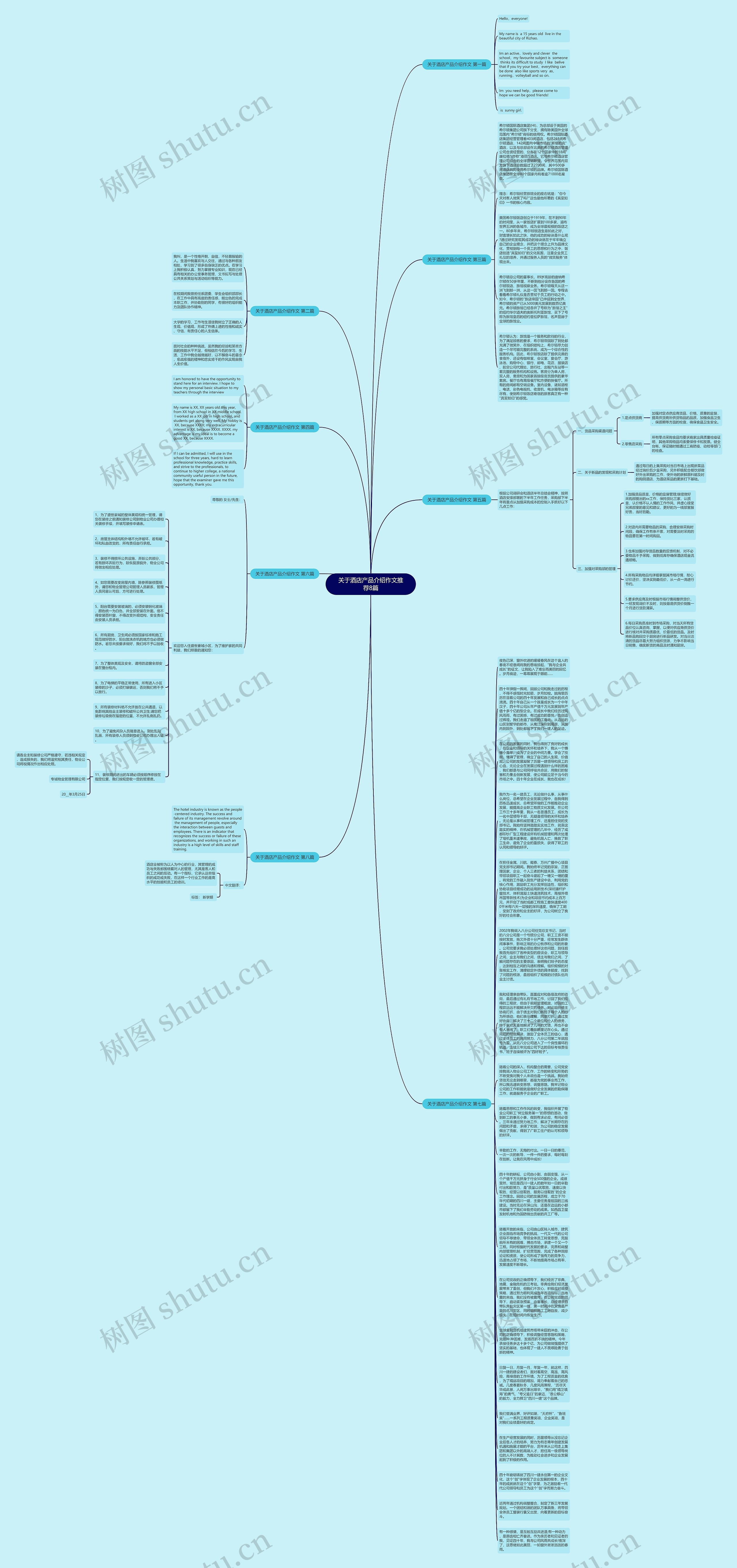 关于酒店产品介绍作文推荐8篇思维导图
