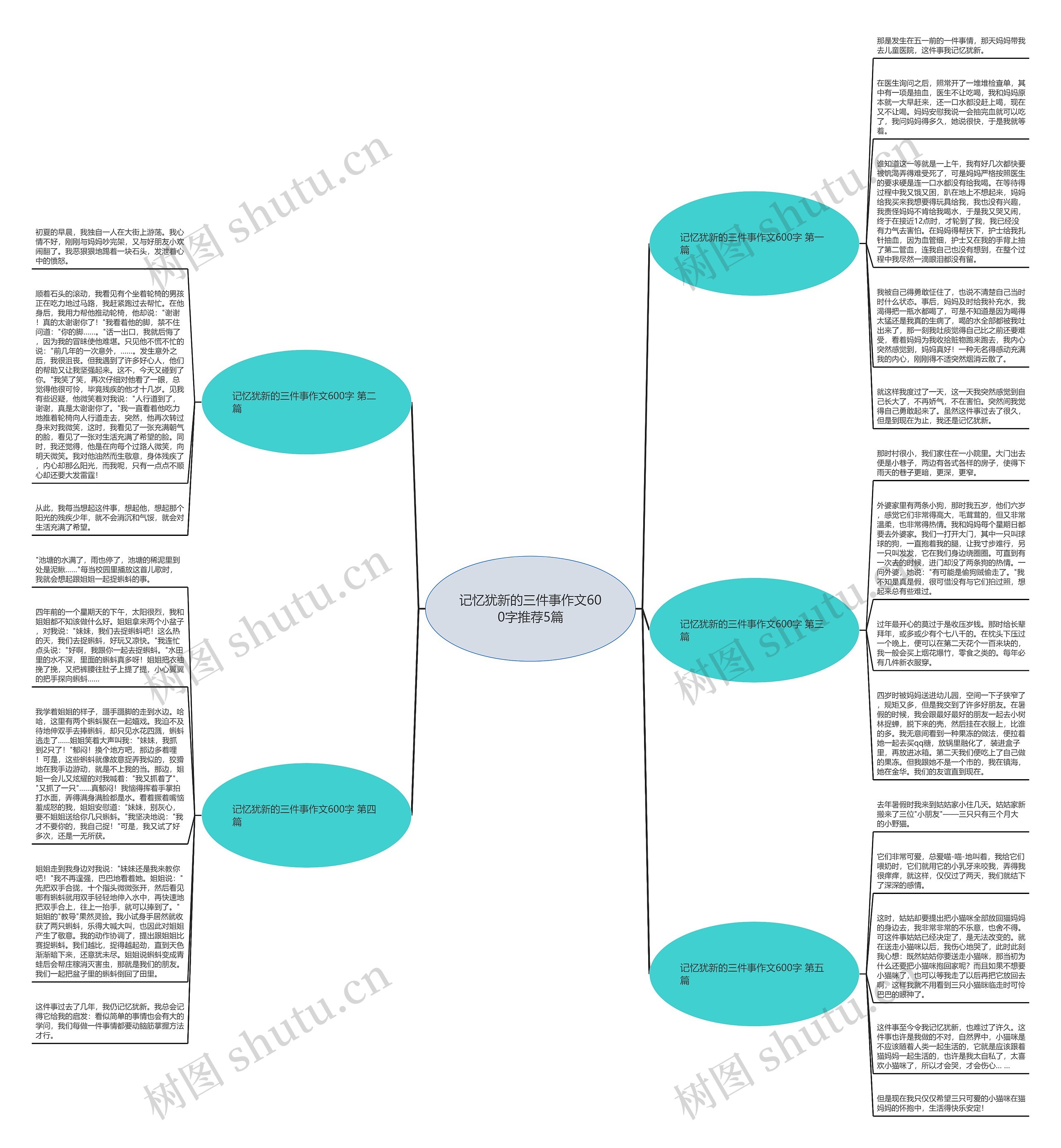 记忆犹新的三件事作文600字推荐5篇思维导图