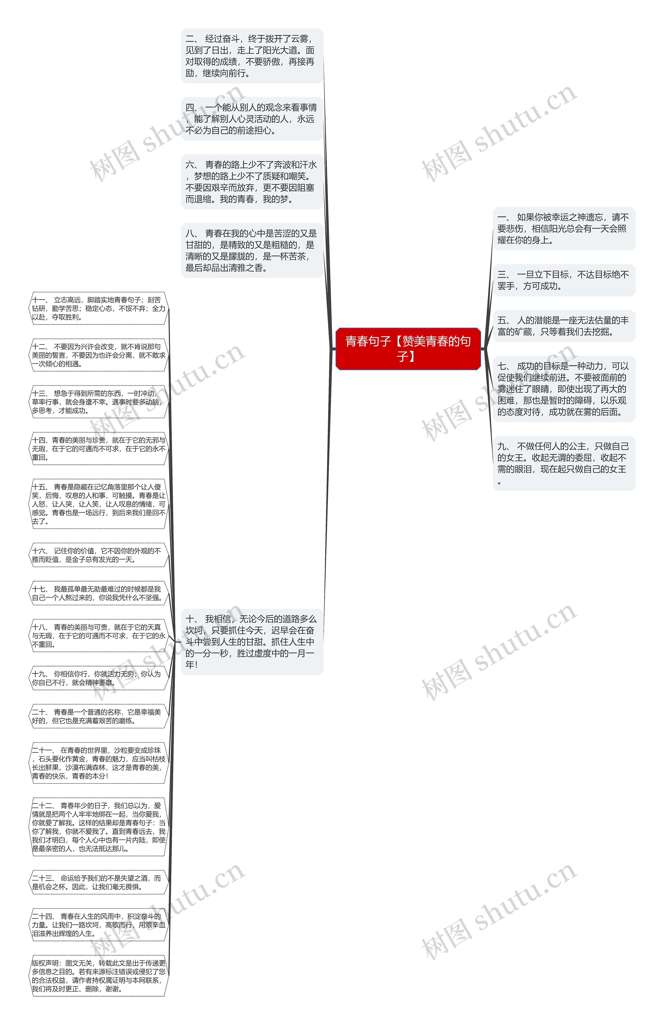 青春句子【赞美青春的句子】思维导图