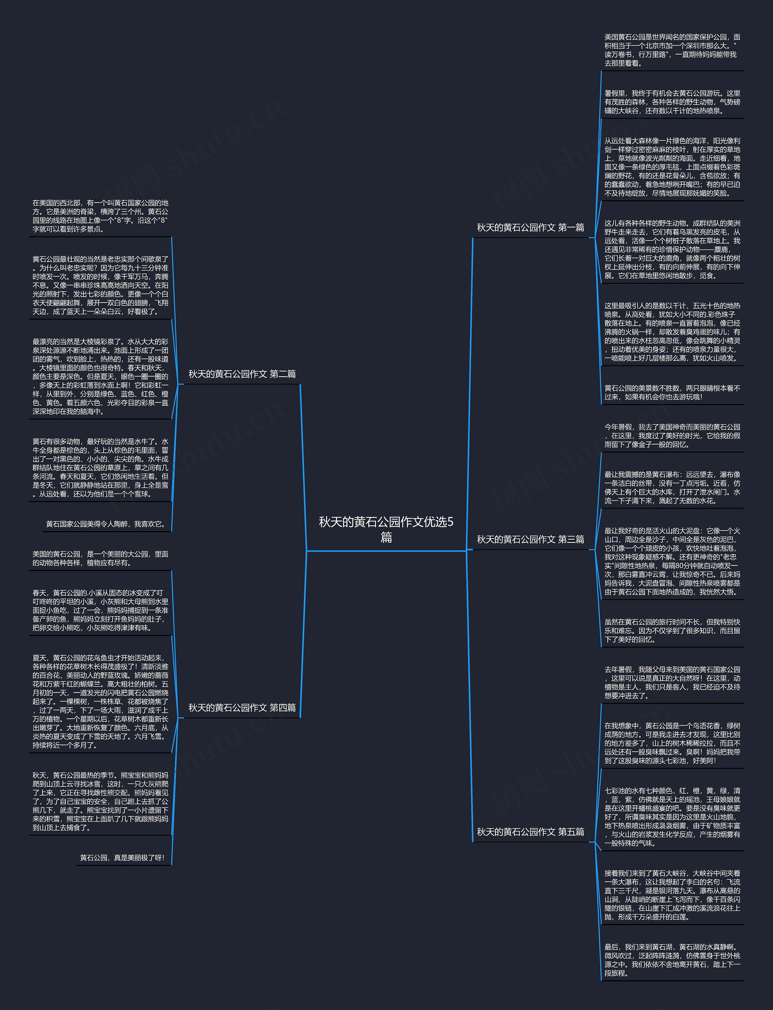 秋天的黄石公园作文优选5篇思维导图