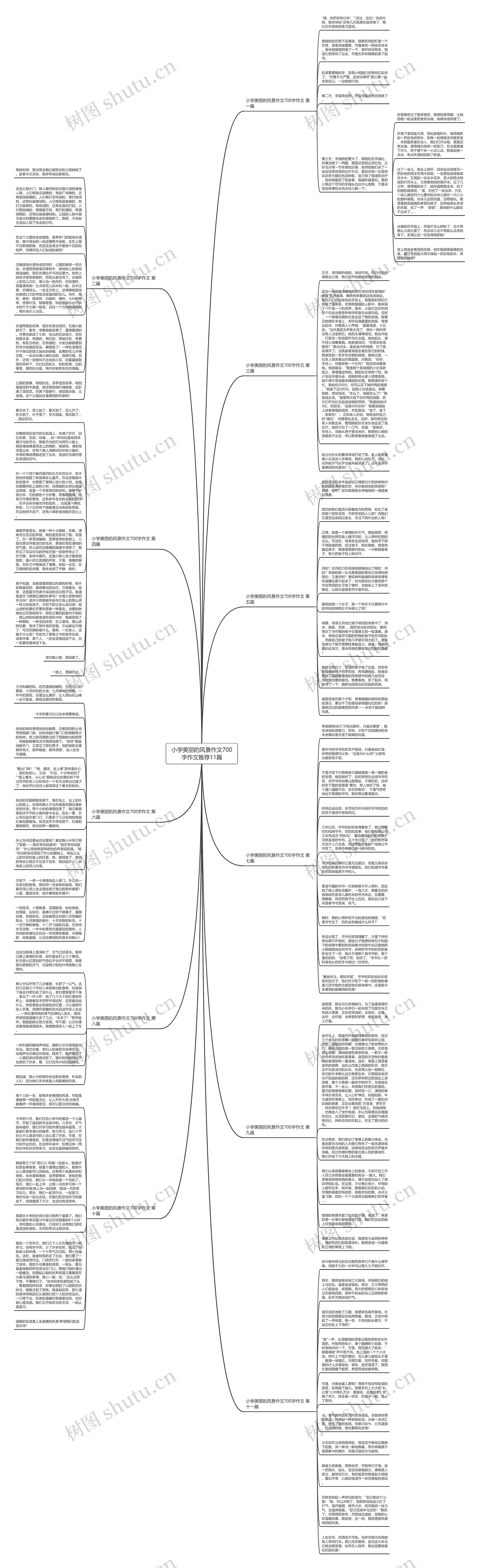 小学美丽的风景作文700字作文推荐11篇思维导图