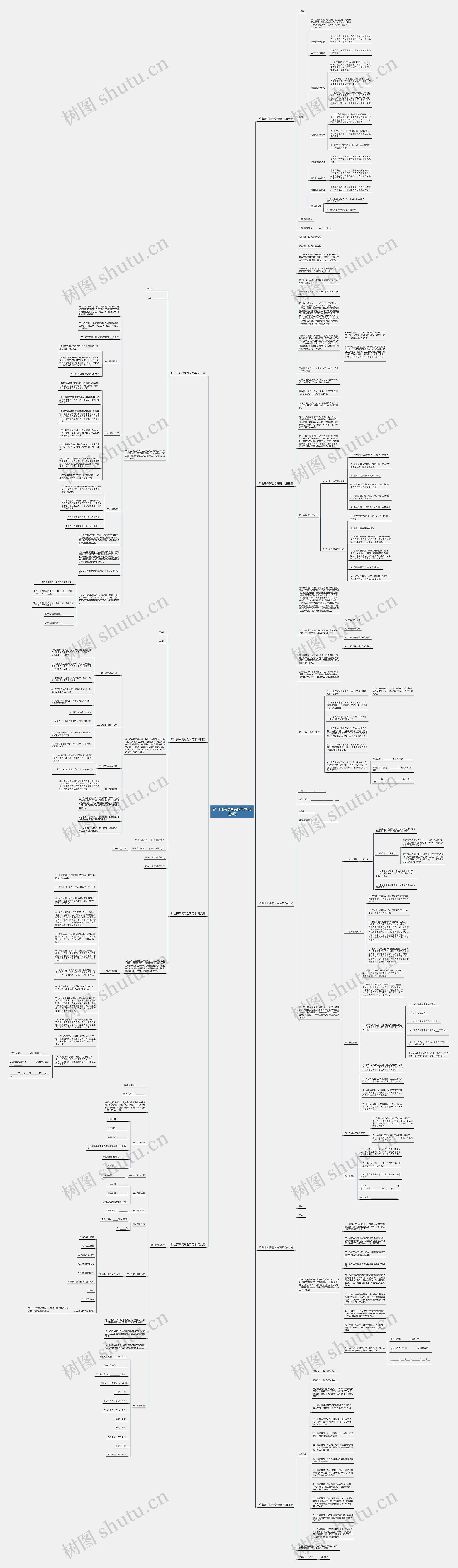 矿山开采简易合同范本优选9篇思维导图