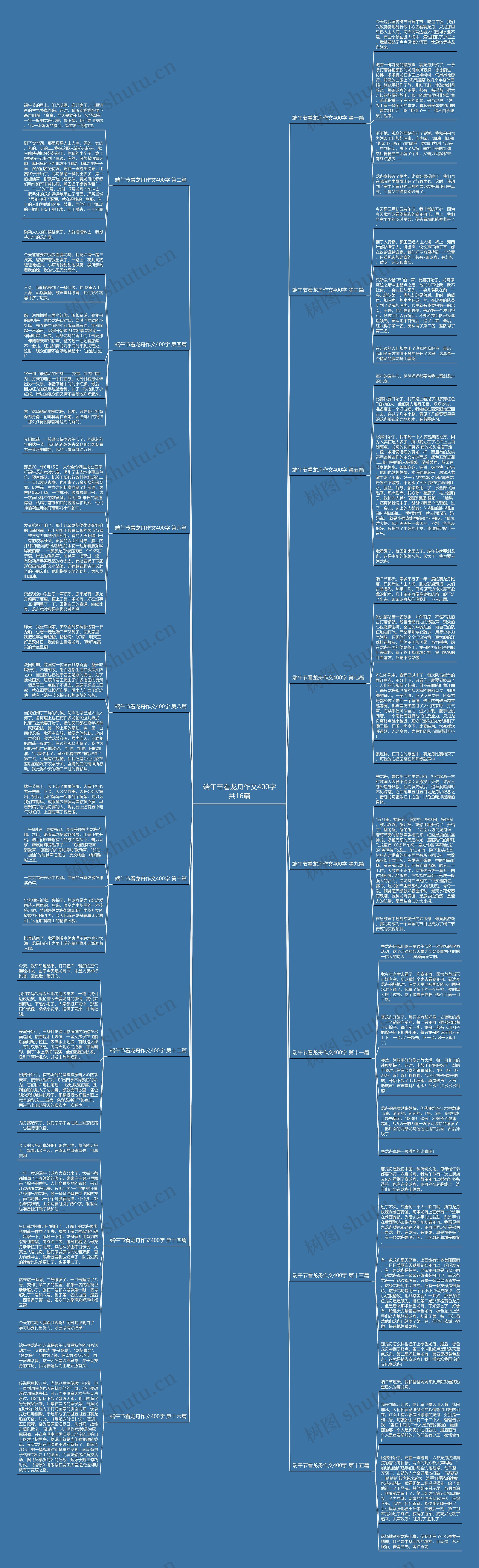端午节看龙舟作文400字共16篇思维导图