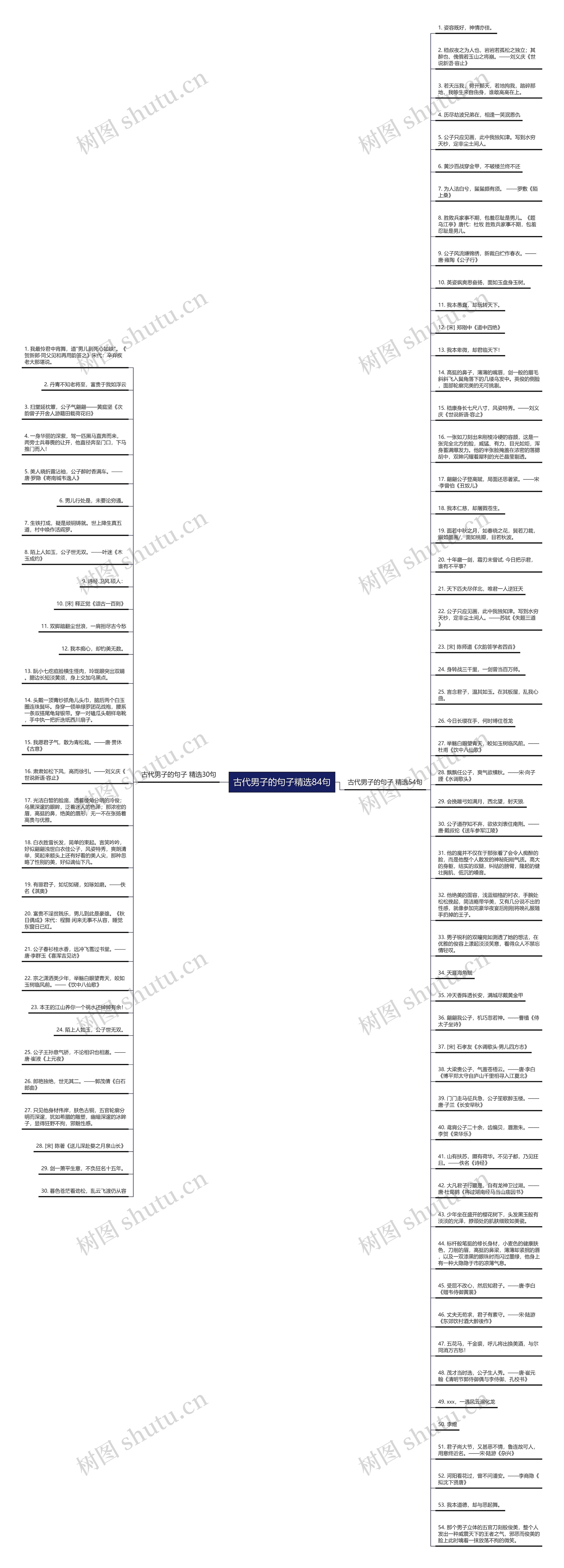 古代男子的句子精选84句思维导图