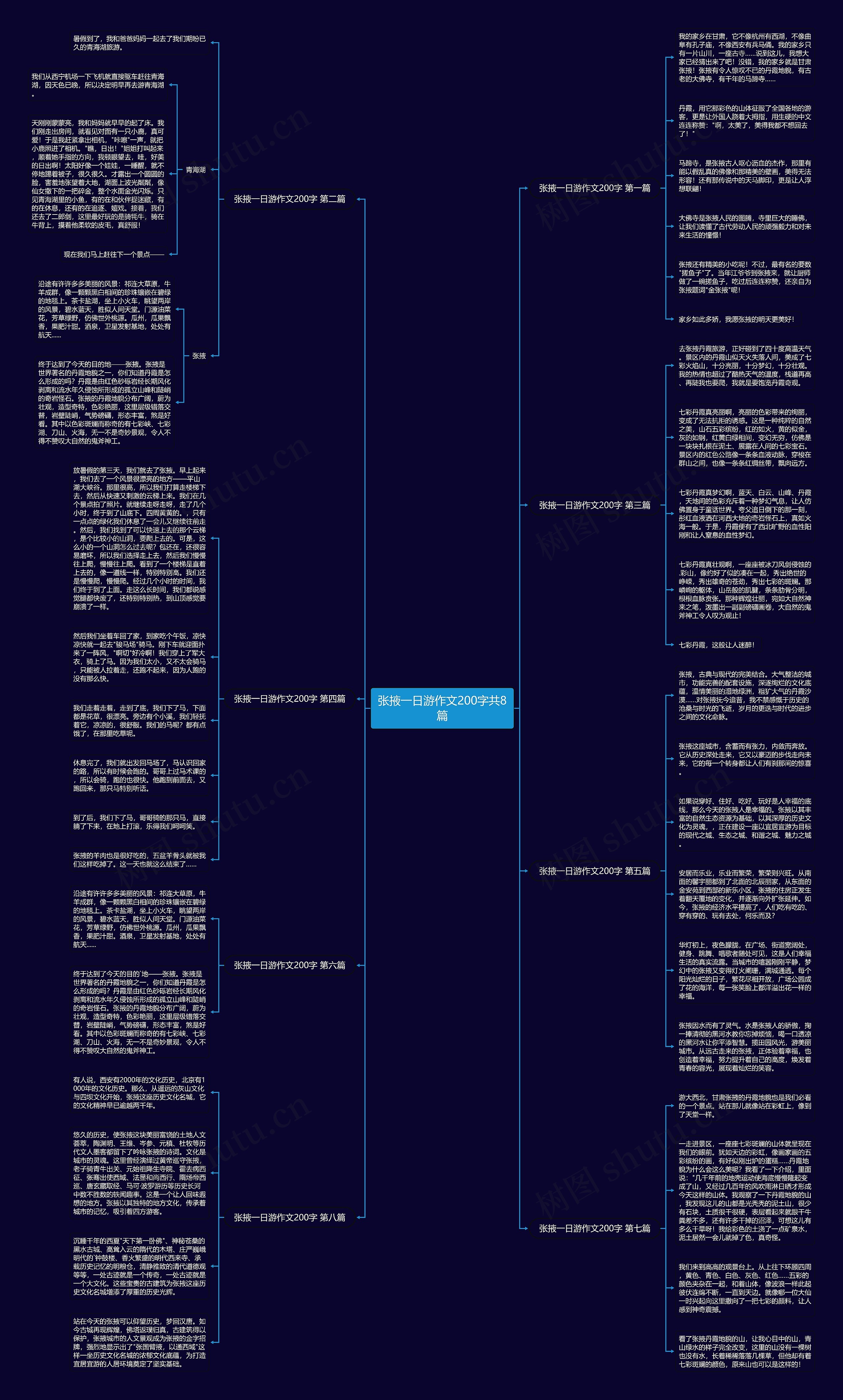 张掖一日游作文200字共8篇思维导图