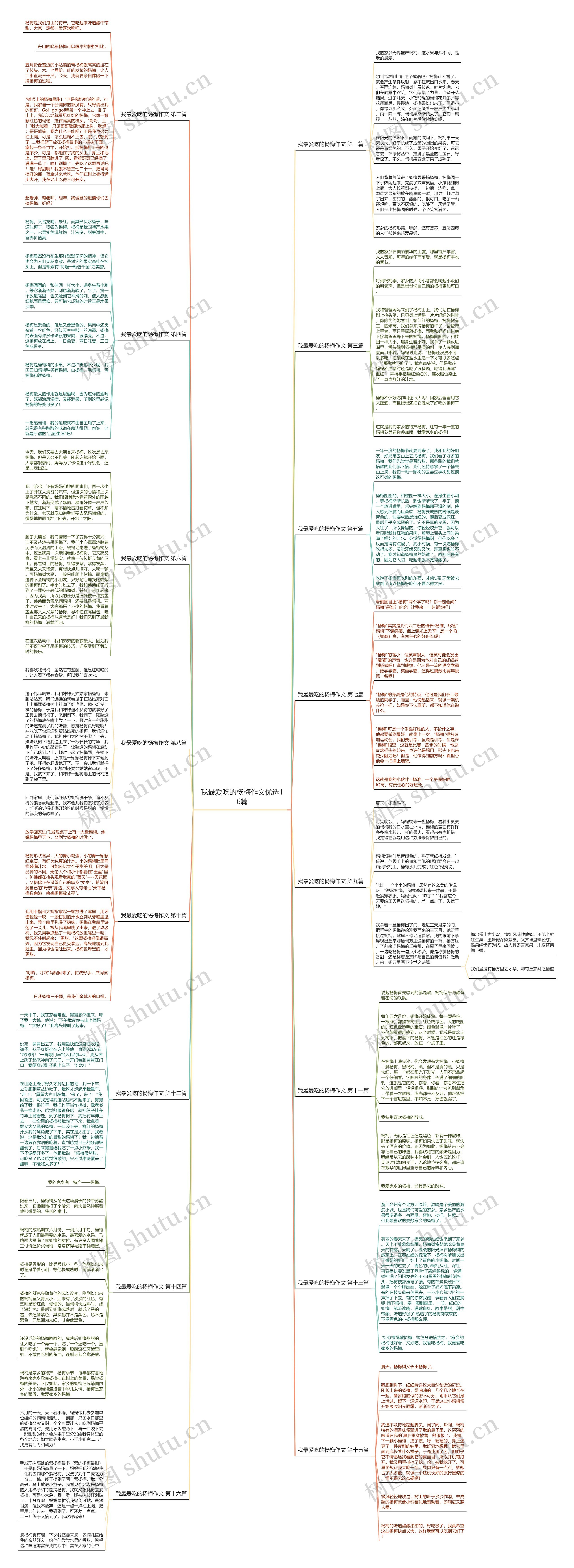 我最爱吃的杨梅作文优选16篇思维导图