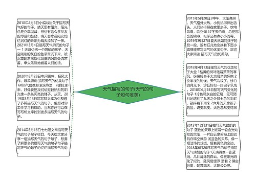 天气描写的句子(天气的句子短句唯美)