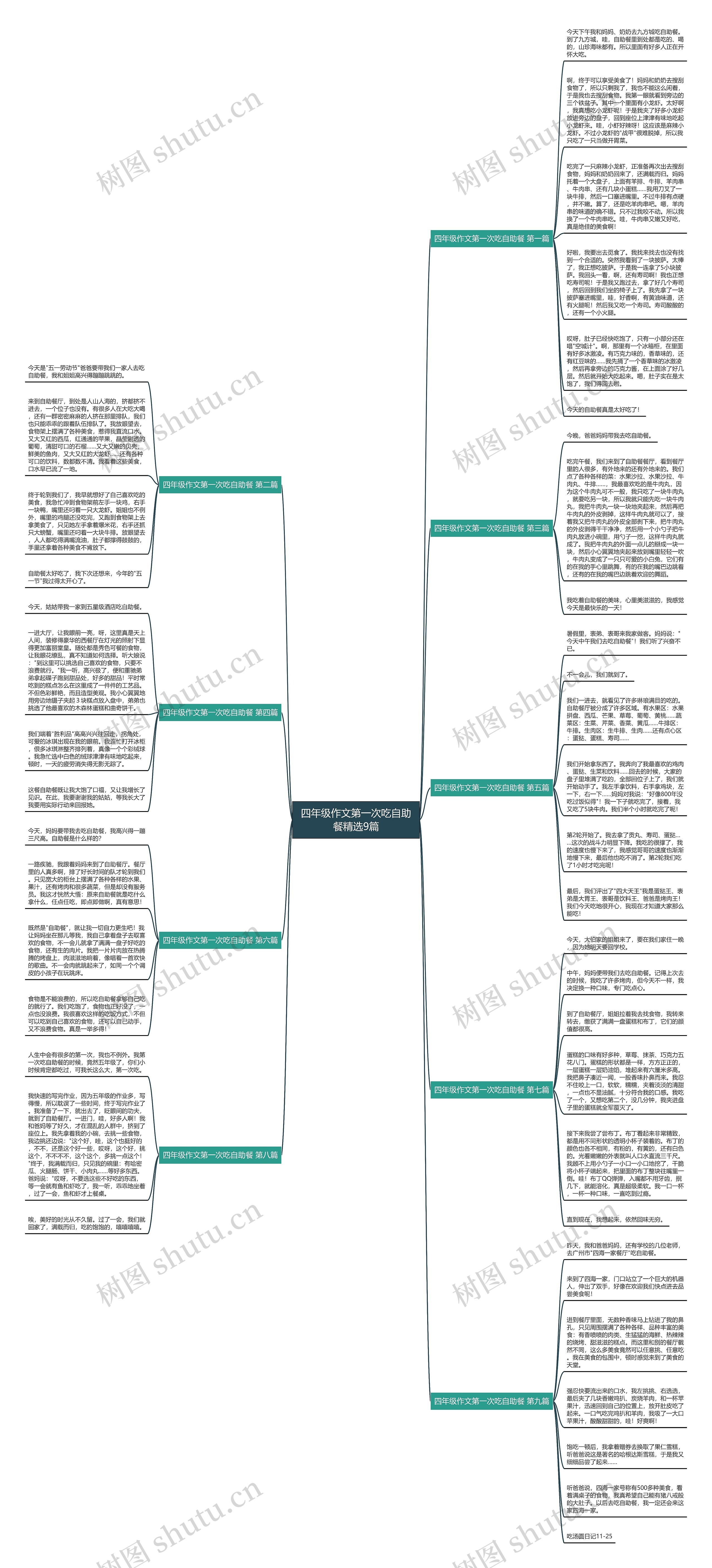 四年级作文第一次吃自助餐精选9篇思维导图