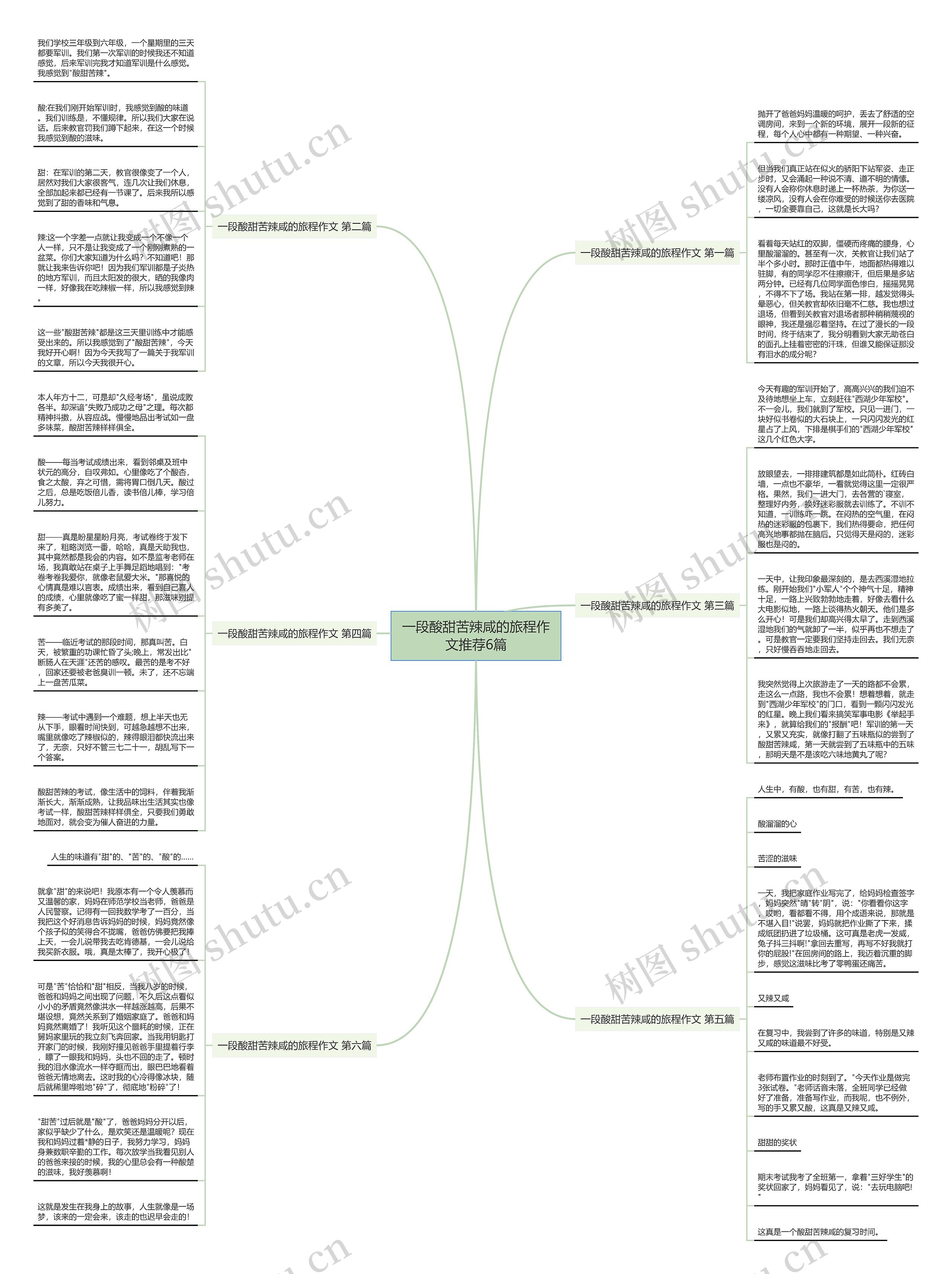 一段酸甜苦辣咸的旅程作文推荐6篇思维导图