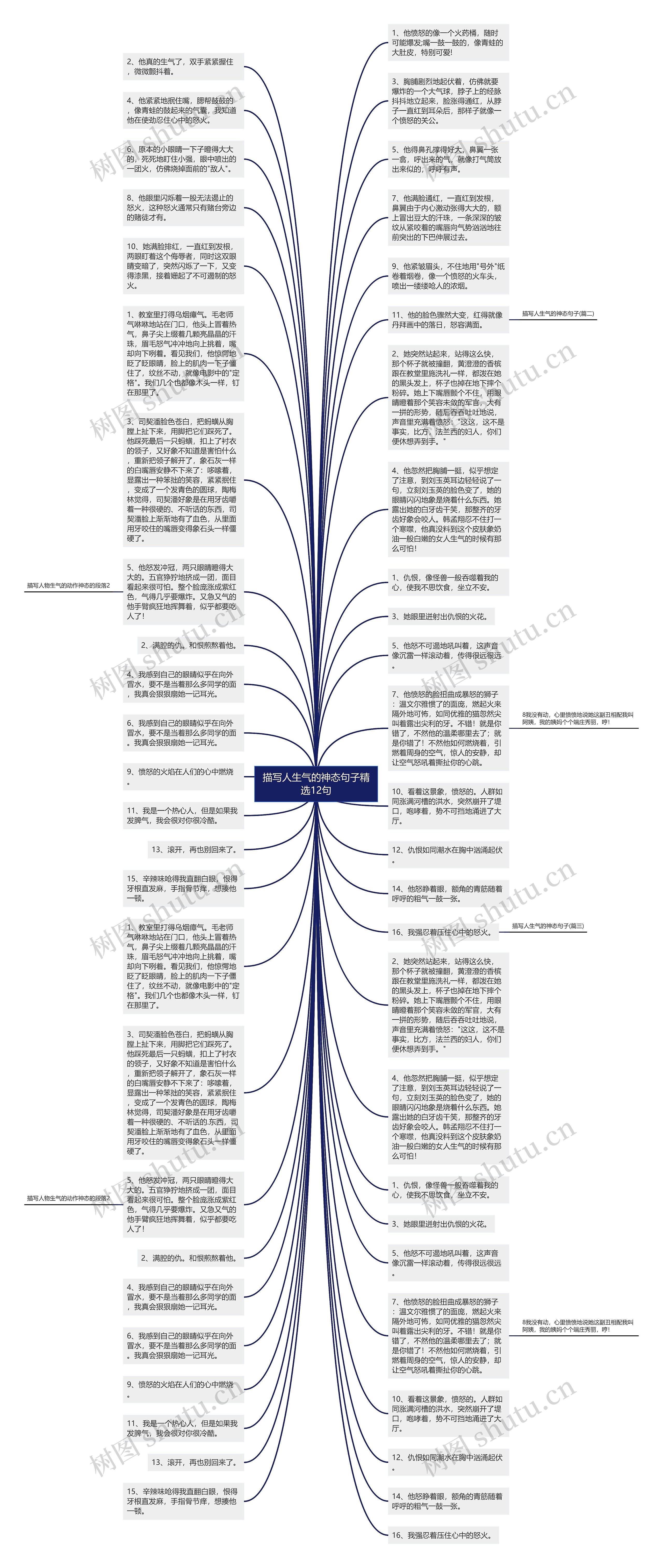 描写人生气的神态句子精选12句思维导图