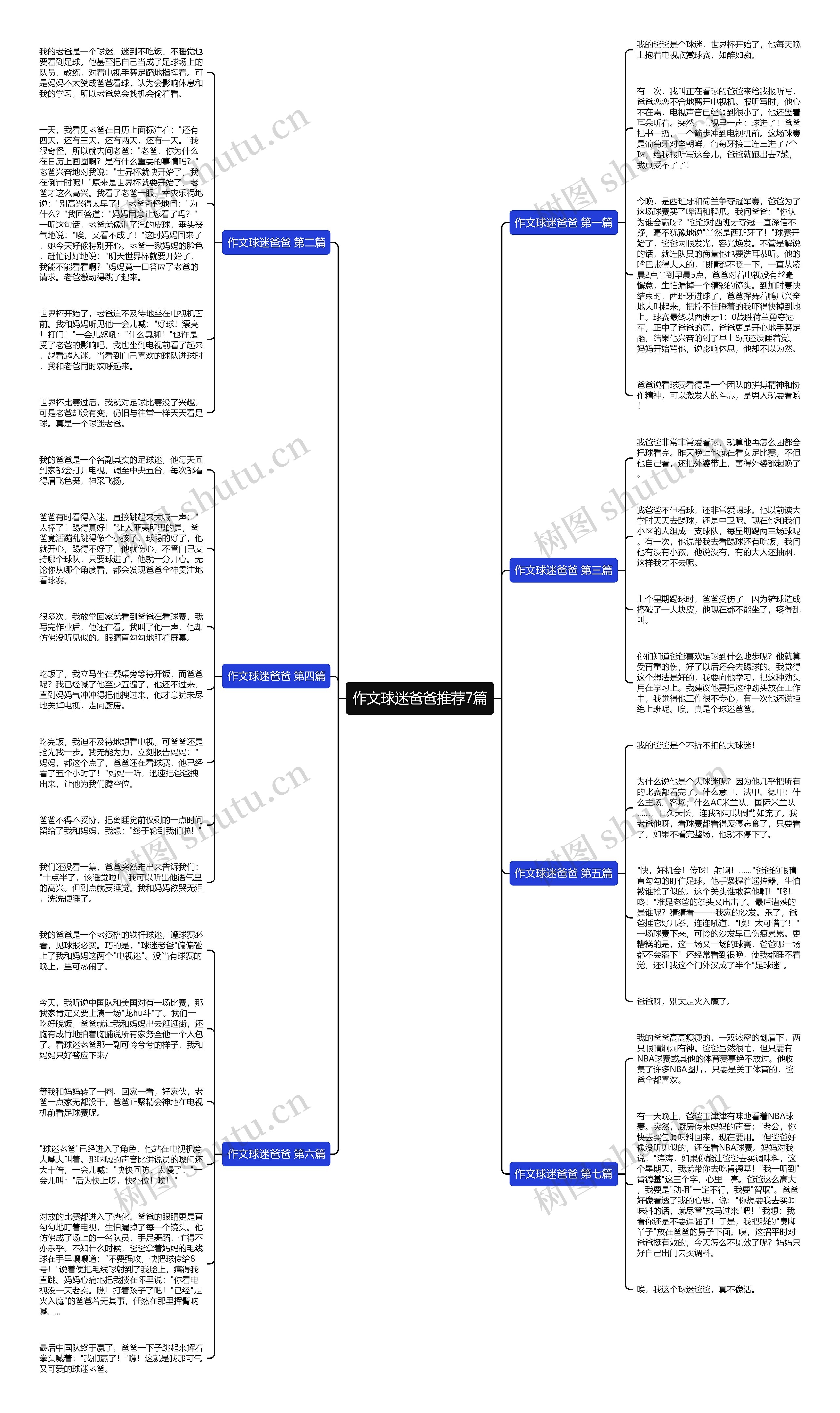 作文球迷爸爸推荐7篇思维导图