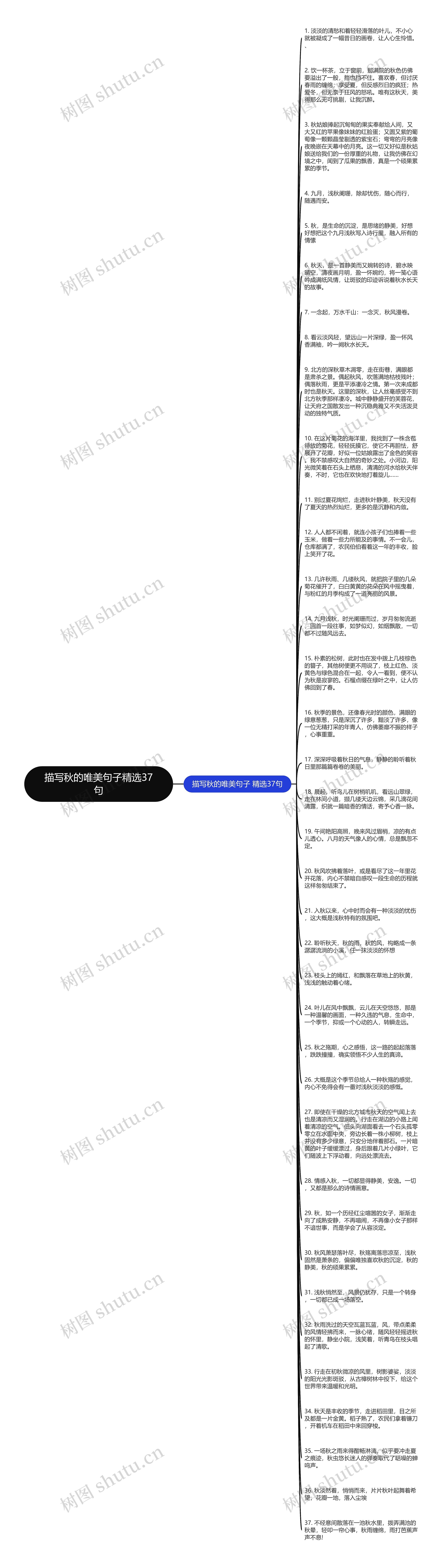 描写秋的唯美句子精选37句思维导图