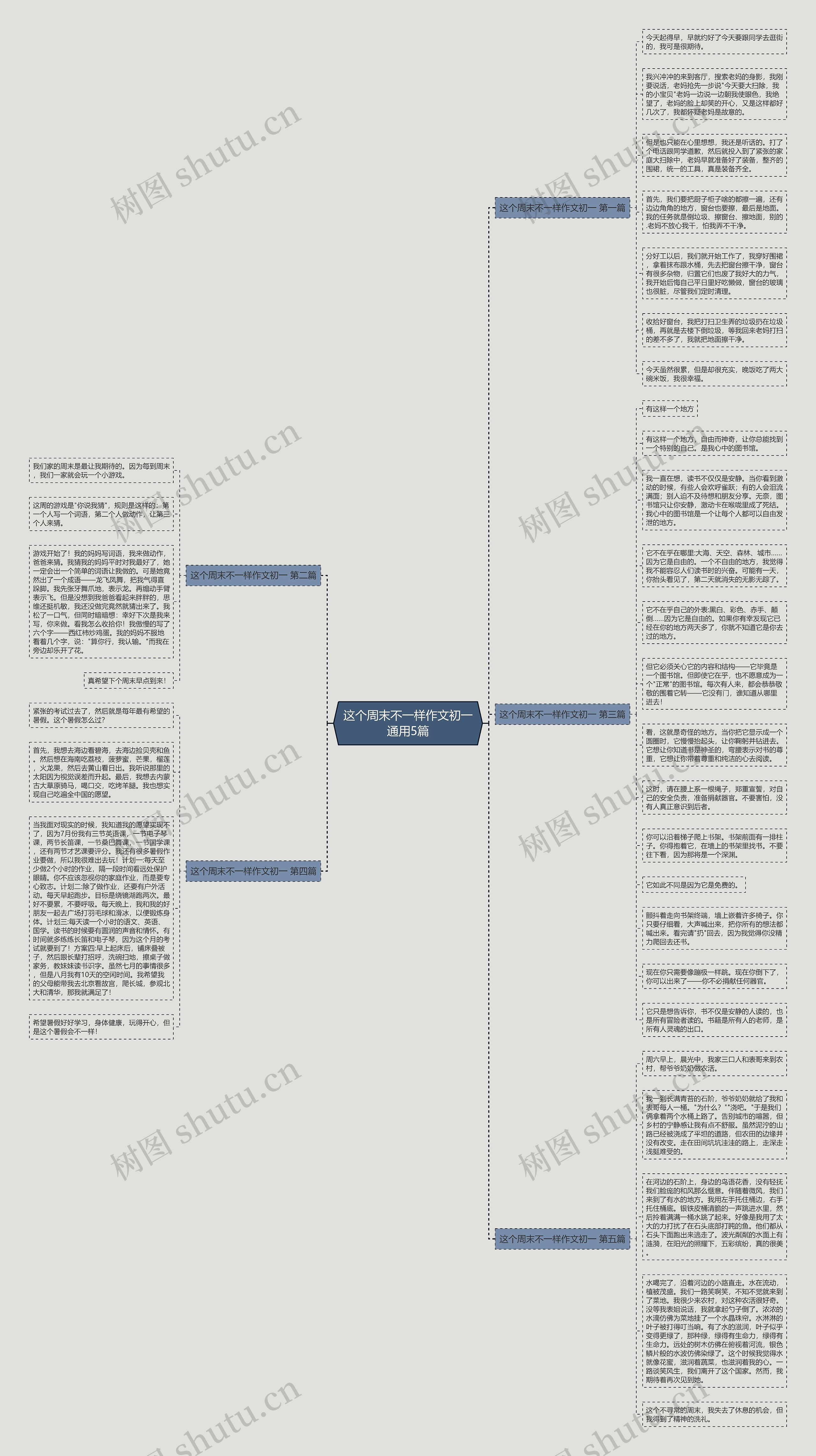 这个周末不一样作文初一通用5篇思维导图