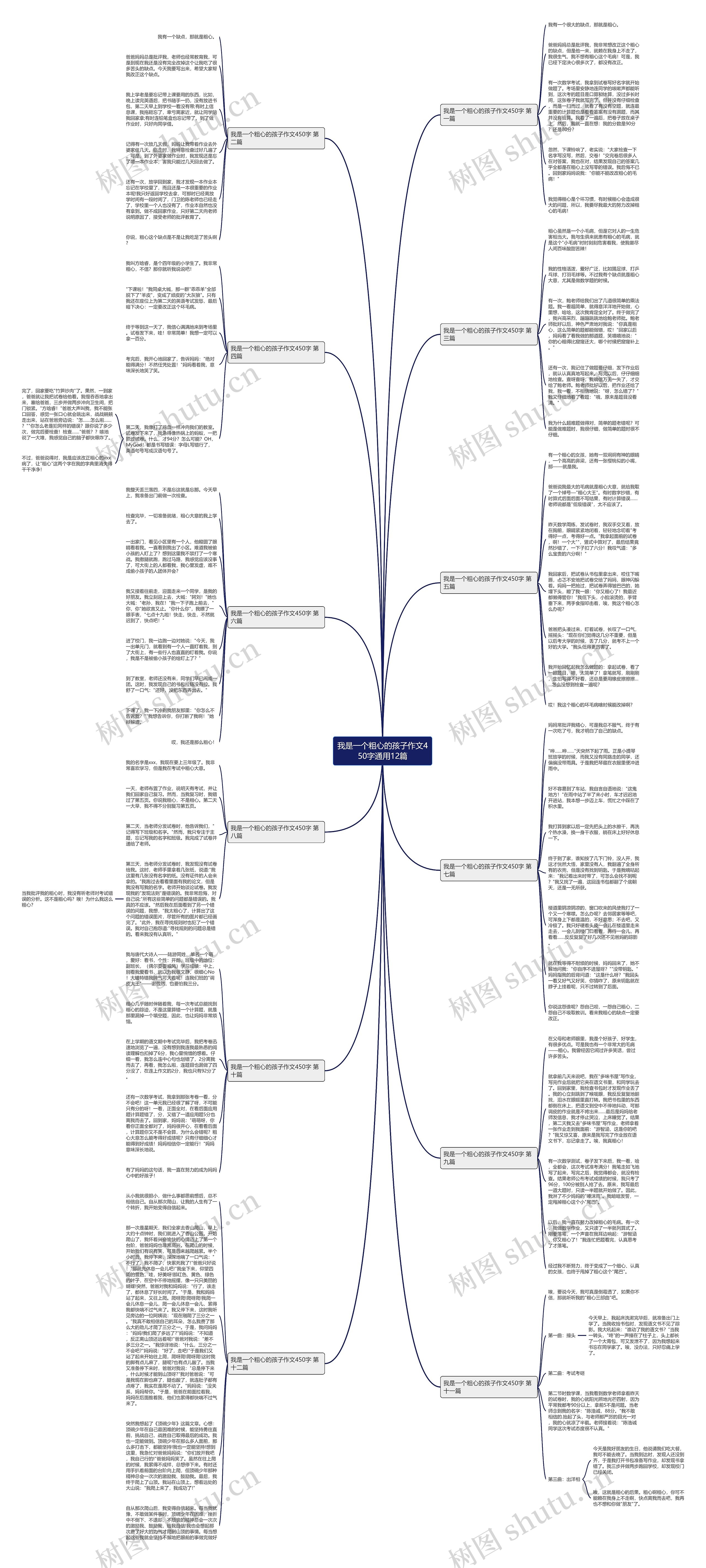 我是一个粗心的孩子作文450字通用12篇思维导图